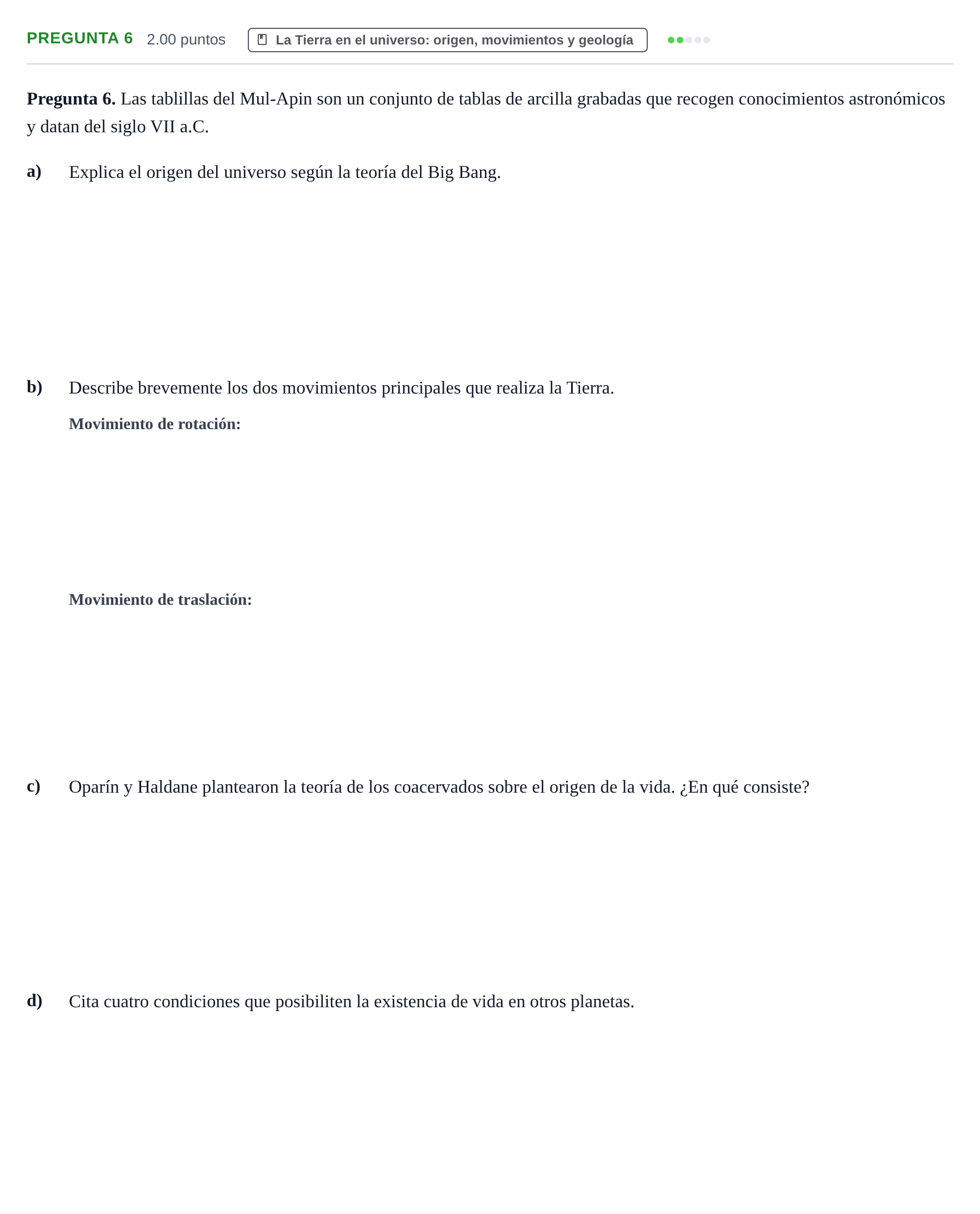 Enunciado: Pregunta 6 · Ciencias Generales PAU Asturias Ordinaria 2024