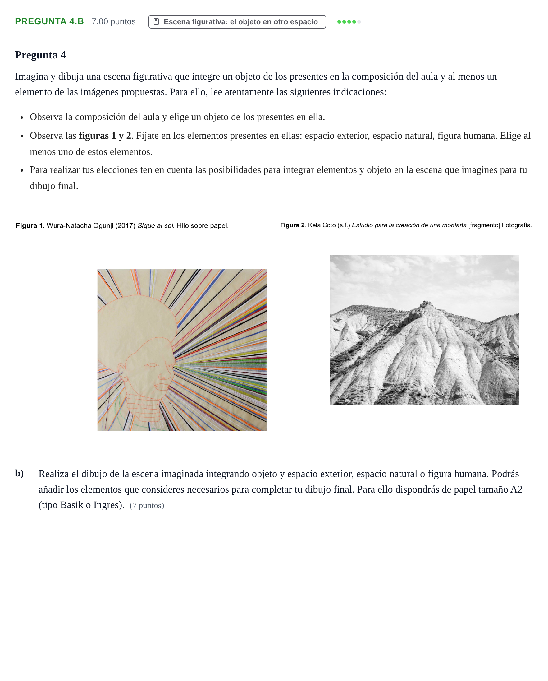 Enunciado: Pregunta 4.b · Dibujo Artístico II PAU Asturias Ordinaria 2024