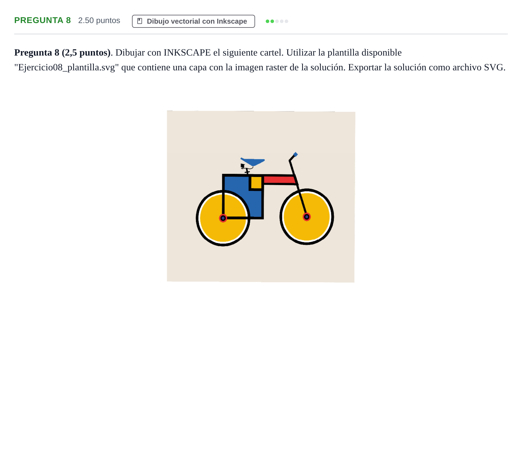 Enunciado: Pregunta 8 · Dibujo Técnico Aplicado a las Artes Plásticas y al Diseño PAU Asturias Extraordinaria 2024