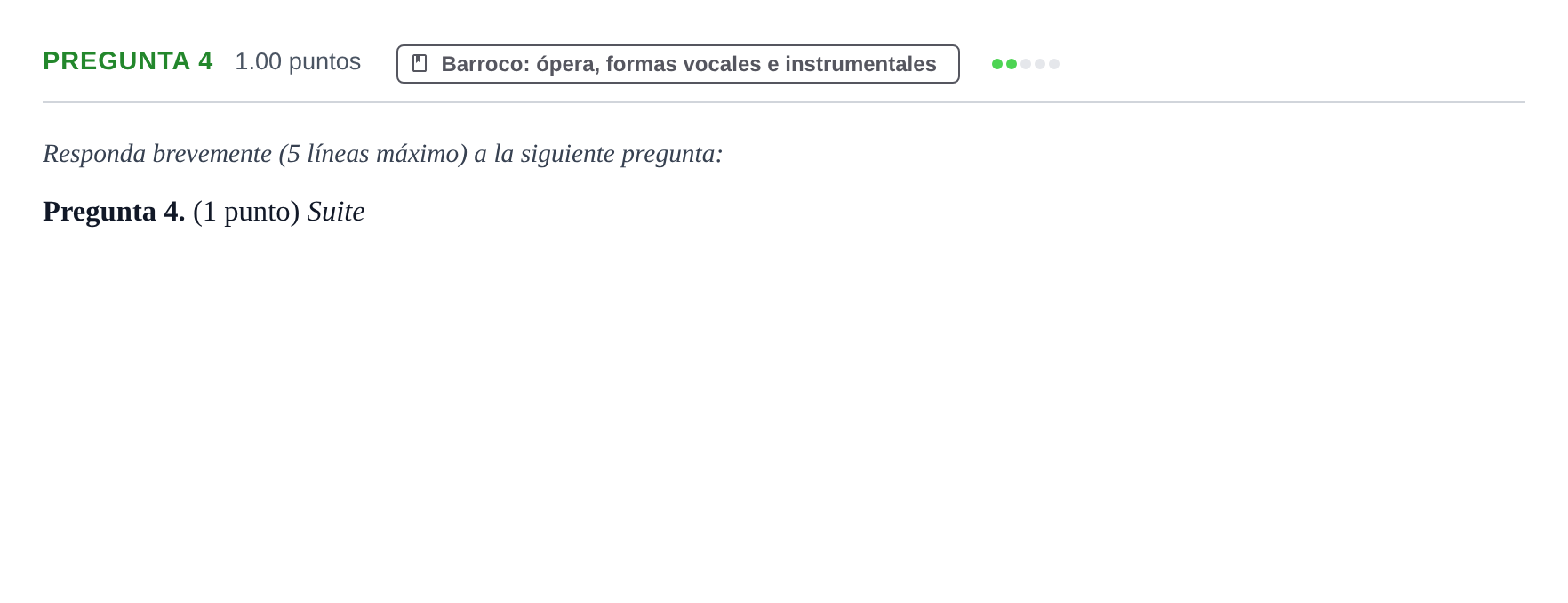 Enunciado: Pregunta 4 · Historia de la Música y de la Danza PAU Asturias Ordinaria 2024