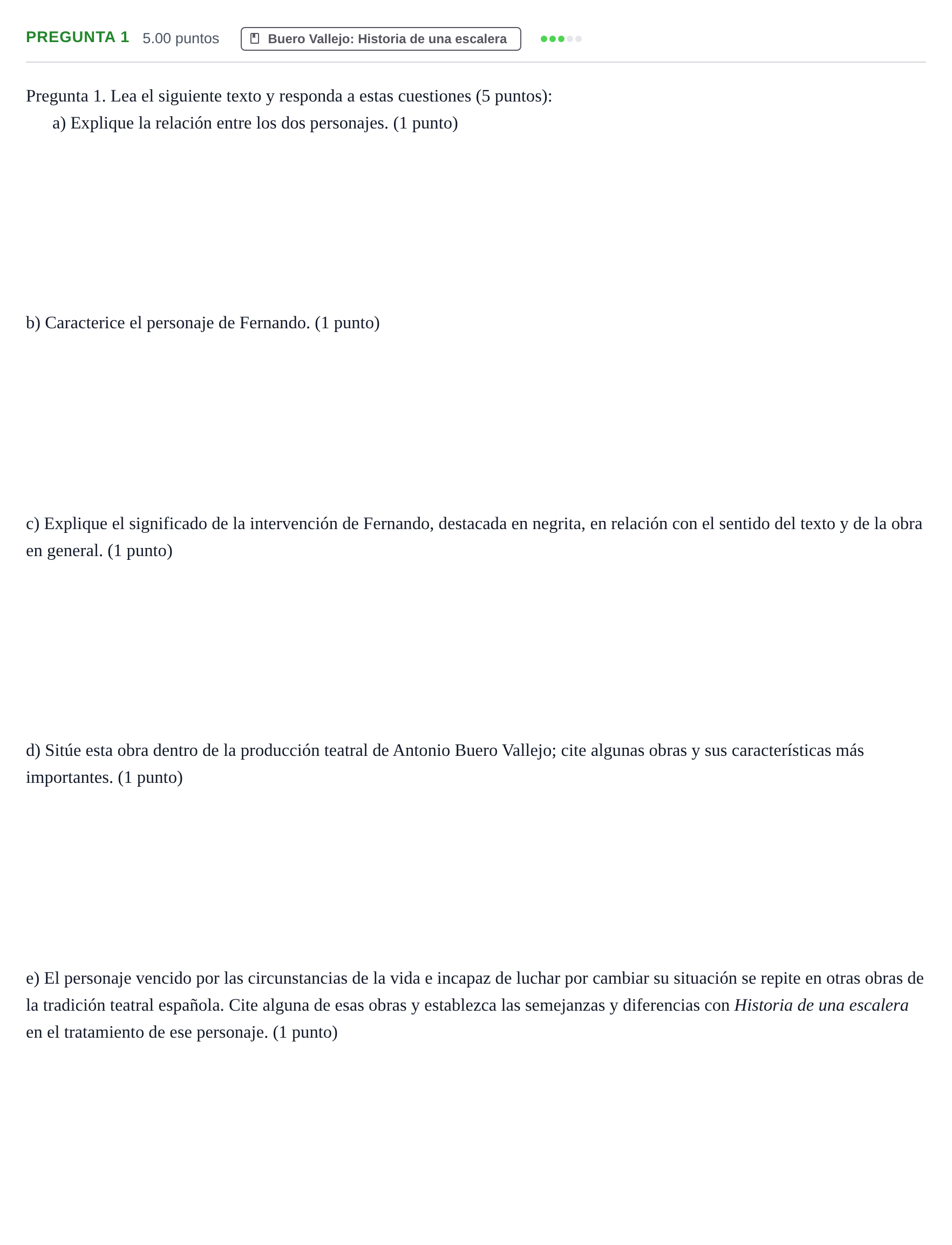 Enunciado: Pregunta 1 · Literatura Dramática PAU Asturias Ordinaria 2024