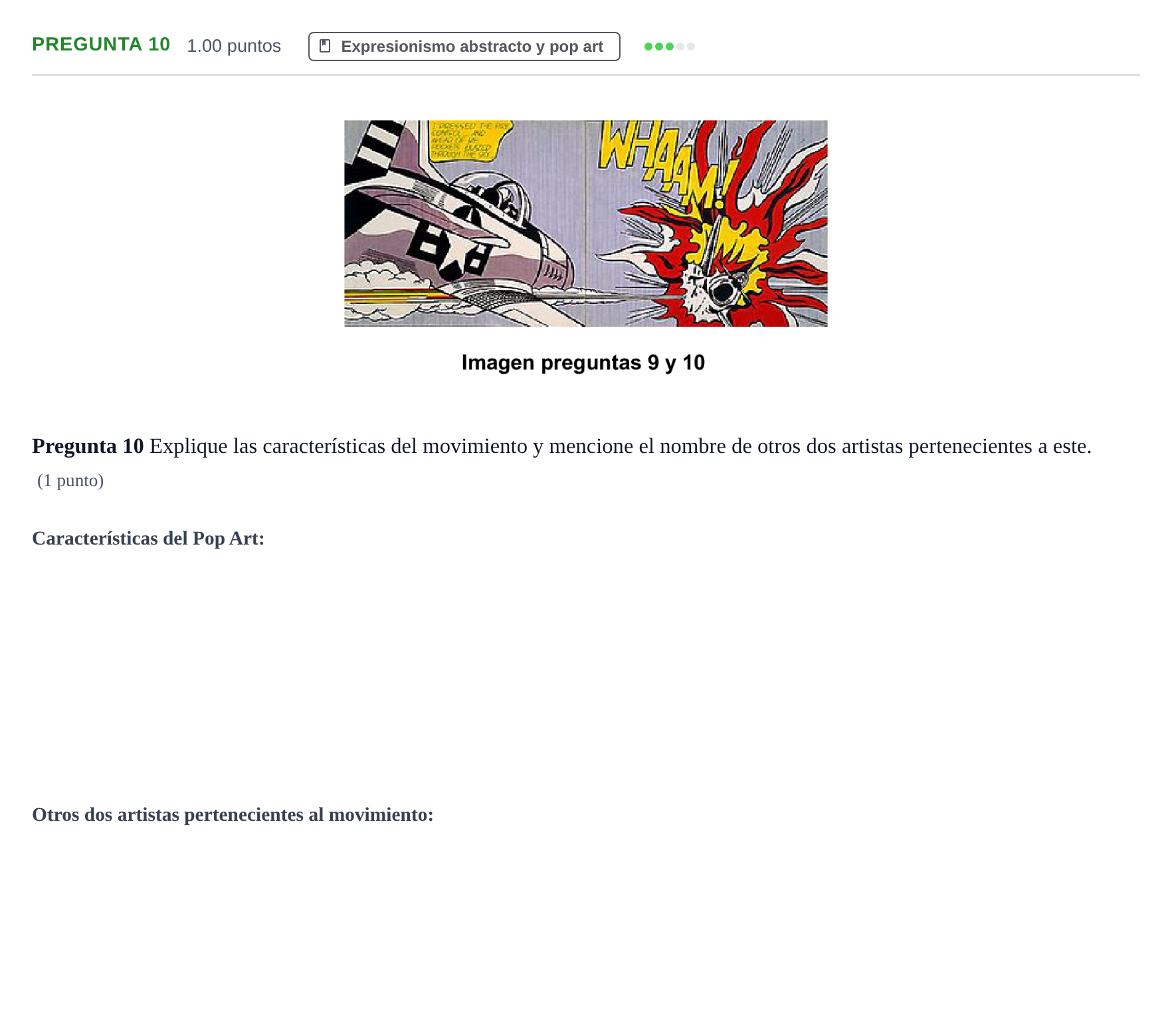 Enunciado: Pregunta 10 · Movimientos Culturales y Artísticos PAU Asturias Ordinaria 2024