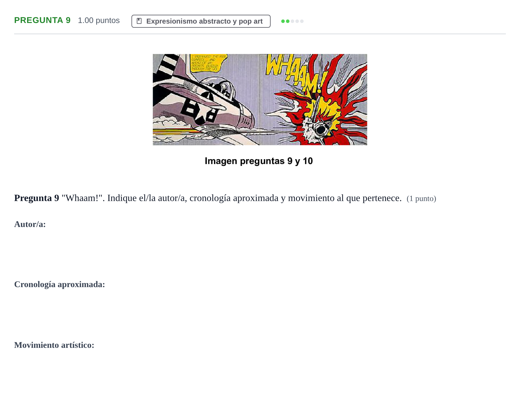 Enunciado: Pregunta 9 · Movimientos Culturales y Artísticos PAU Asturias Ordinaria 2024