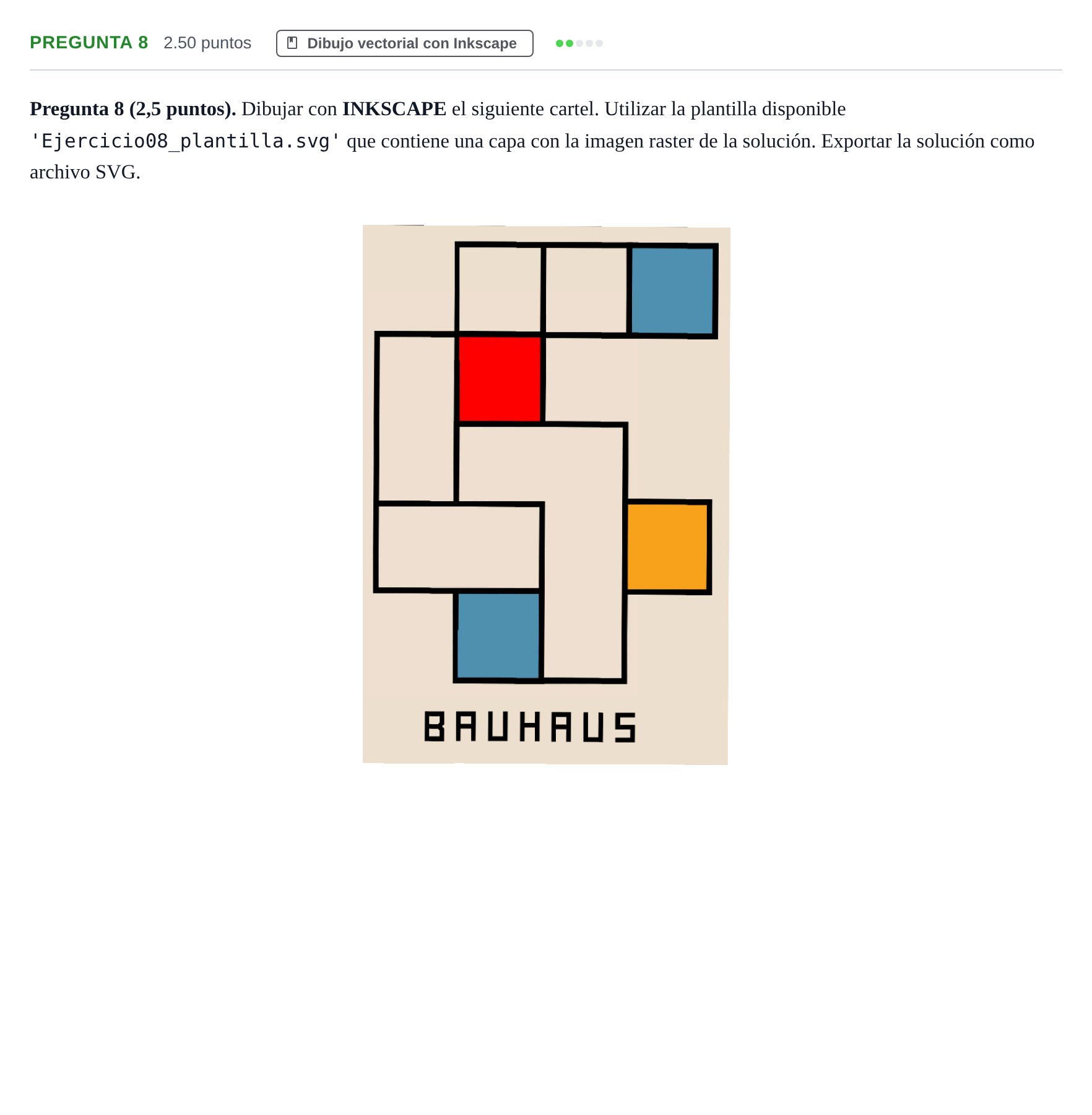 Enunciado: Pregunta 8 · Dibujo Técnico Aplicado a las Artes Plásticas y al Diseño PAU Asturias Ordinaria 2024