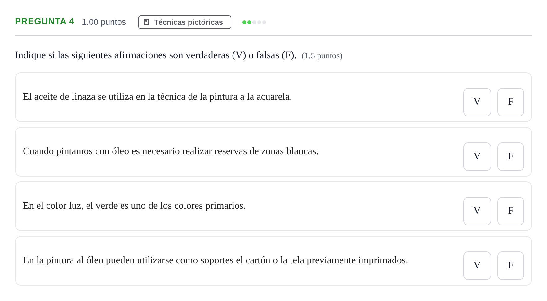 Enunciado: Pregunta 4 - Técnicas pictóricas · Técnicas de Expresión Gráfico-Plástica PAU Asturias Extraordinaria 2024