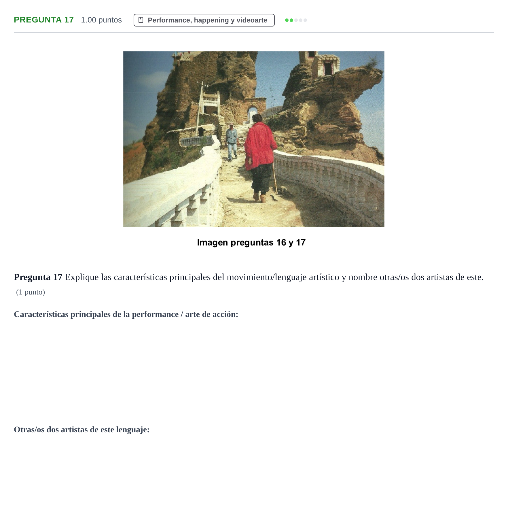 Enunciado: Pregunta 17 · Movimientos Culturales y Artísticos PAU Asturias Extraordinaria 2024