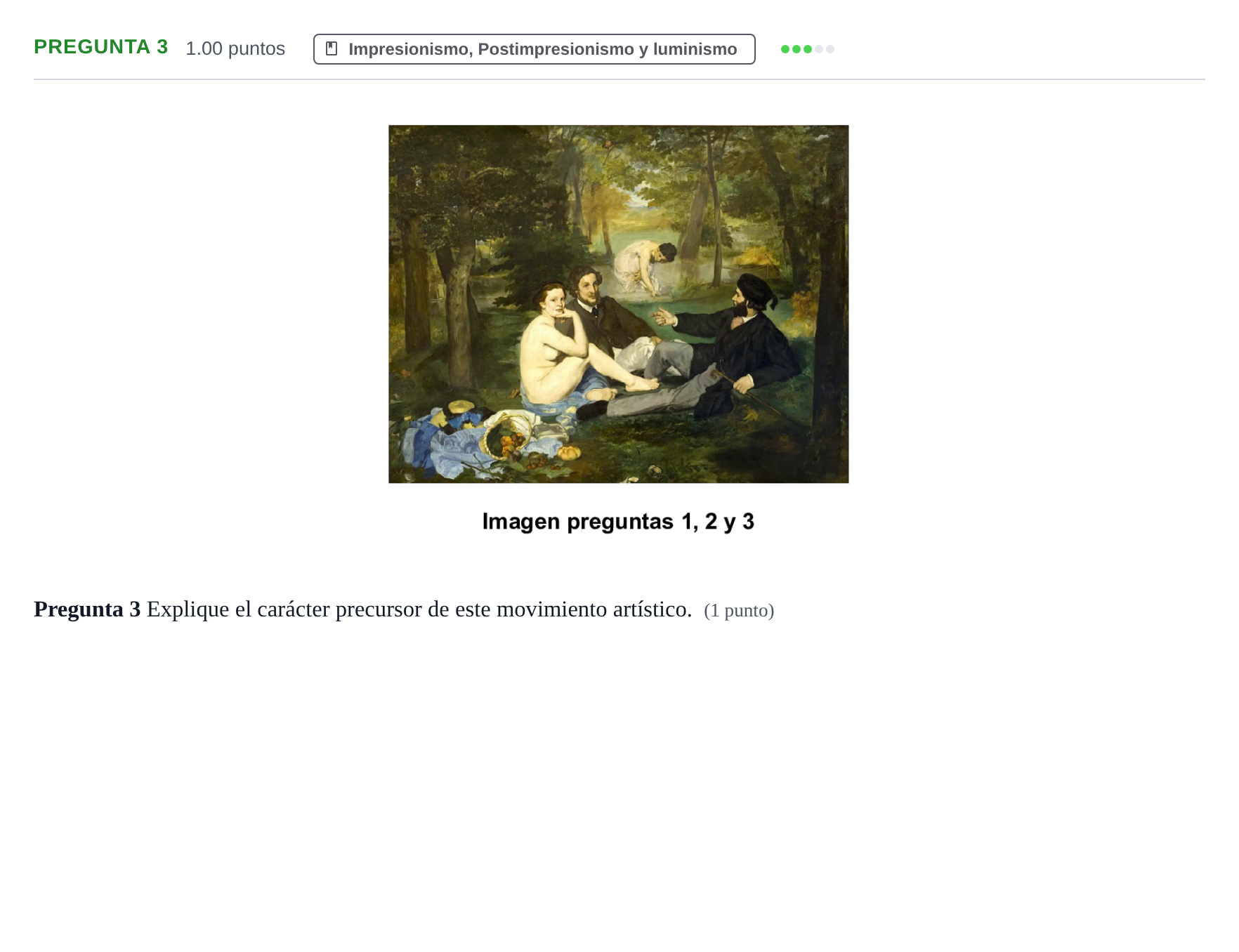 Enunciado: Pregunta 3 · Movimientos Culturales y Artísticos PAU Asturias Extraordinaria 2024