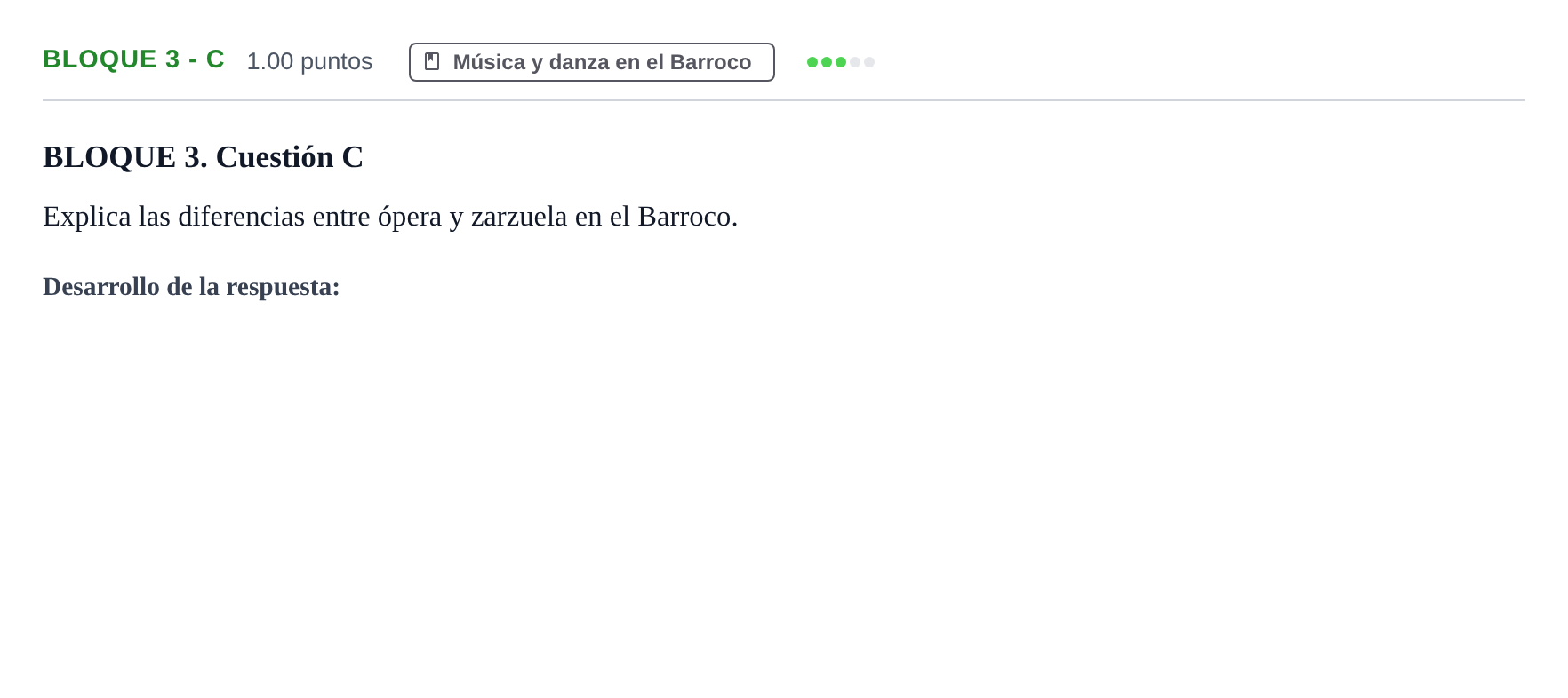 Enunciado: Bloque 3 - C · Historia de la Música y de la Danza PAU Extremadura Ordinaria 2025