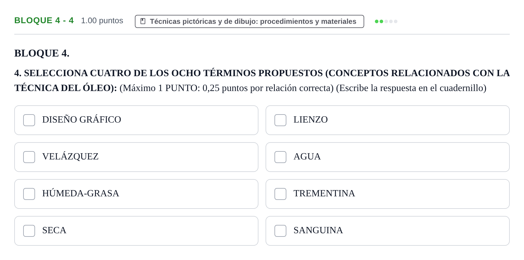 Enunciado: Bloque 4 - 4 · Técnicas de Expresión Gráfico-Plástica PAU Extremadura Extraordinaria 2025