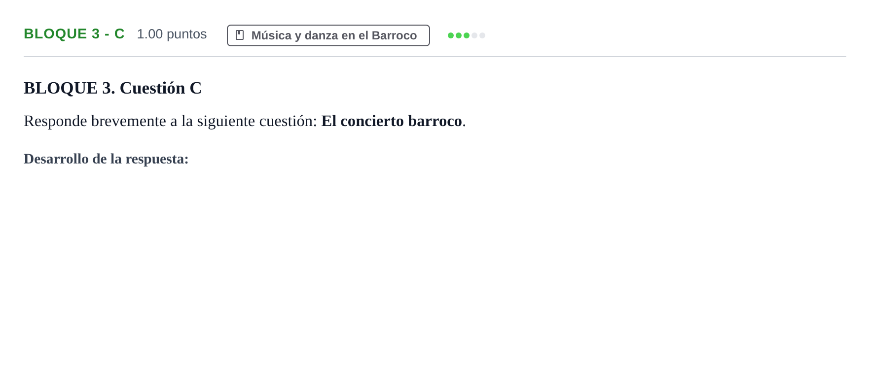 Enunciado: Bloque 3 - C · Historia de la Música y de la Danza PAU Extremadura Extraordinaria 2025