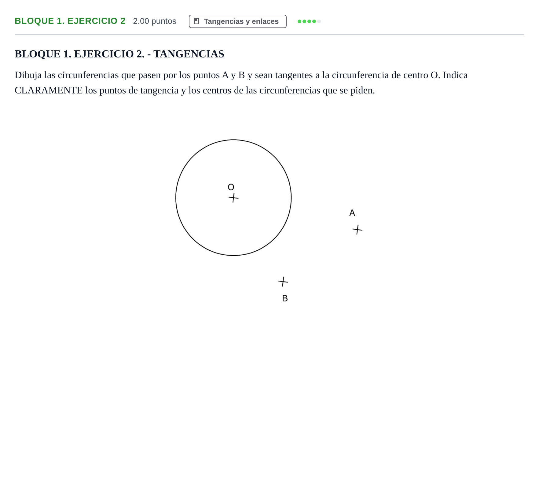 Enunciado: Bloque 1. Ejercicio 2 · Dibujo técnico II PAU Extremadura Ordinaria 2024