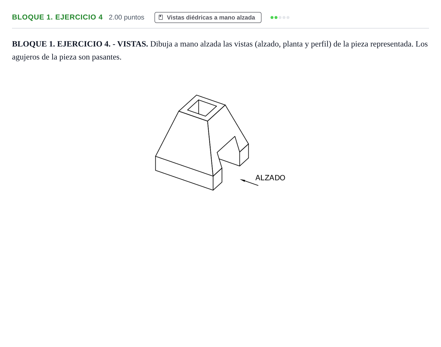 Enunciado: Bloque 1. Ejercicio 4 · Dibujo técnico II PAU Extremadura Ordinaria 2024