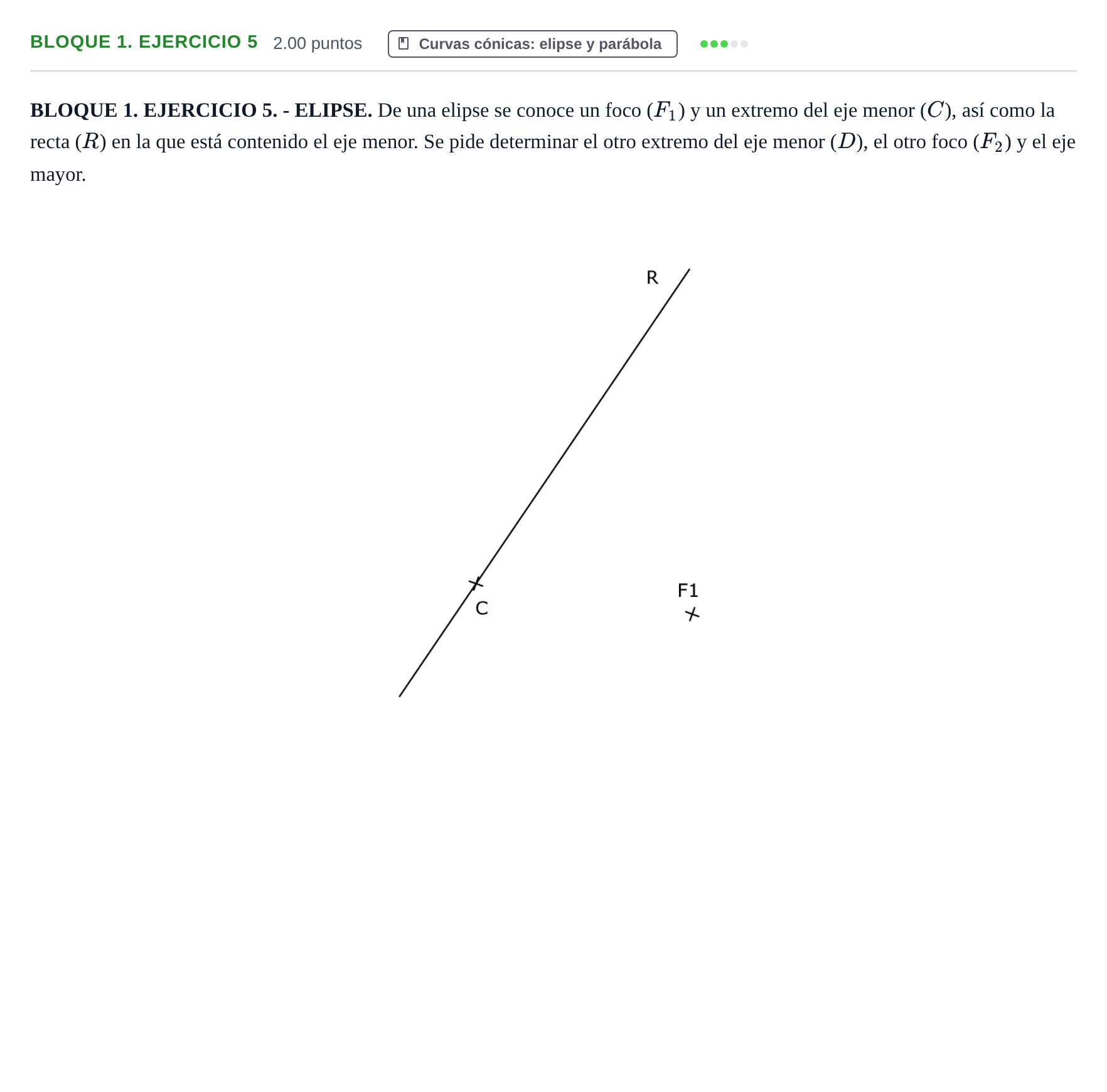 Enunciado: Bloque 1. Ejercicio 5 · Dibujo técnico II PAU Extremadura Ordinaria 2024