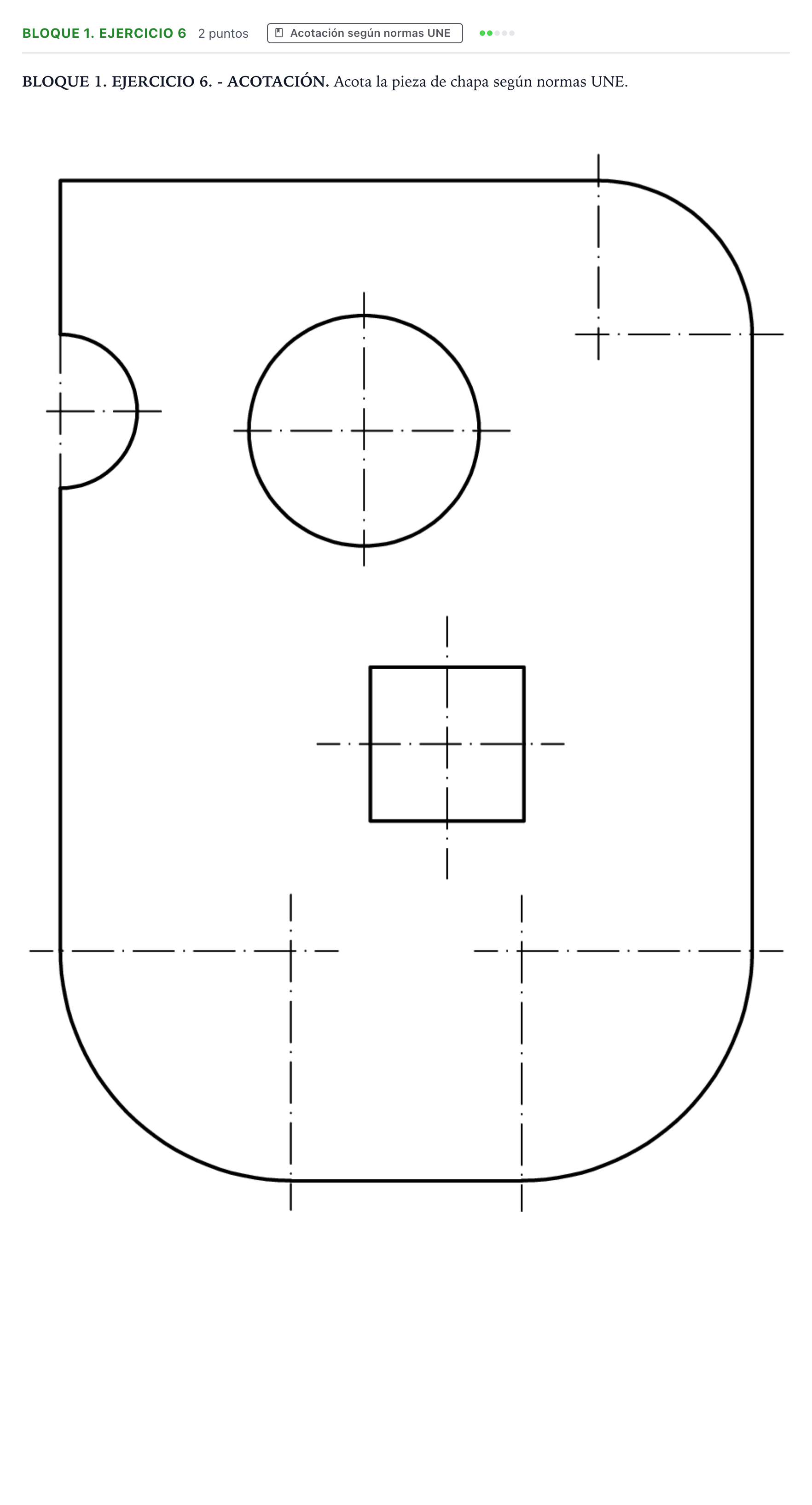 Enunciado: Bloque 1. Ejercicio 6 · Dibujo técnico II PAU Extremadura Ordinaria 2024