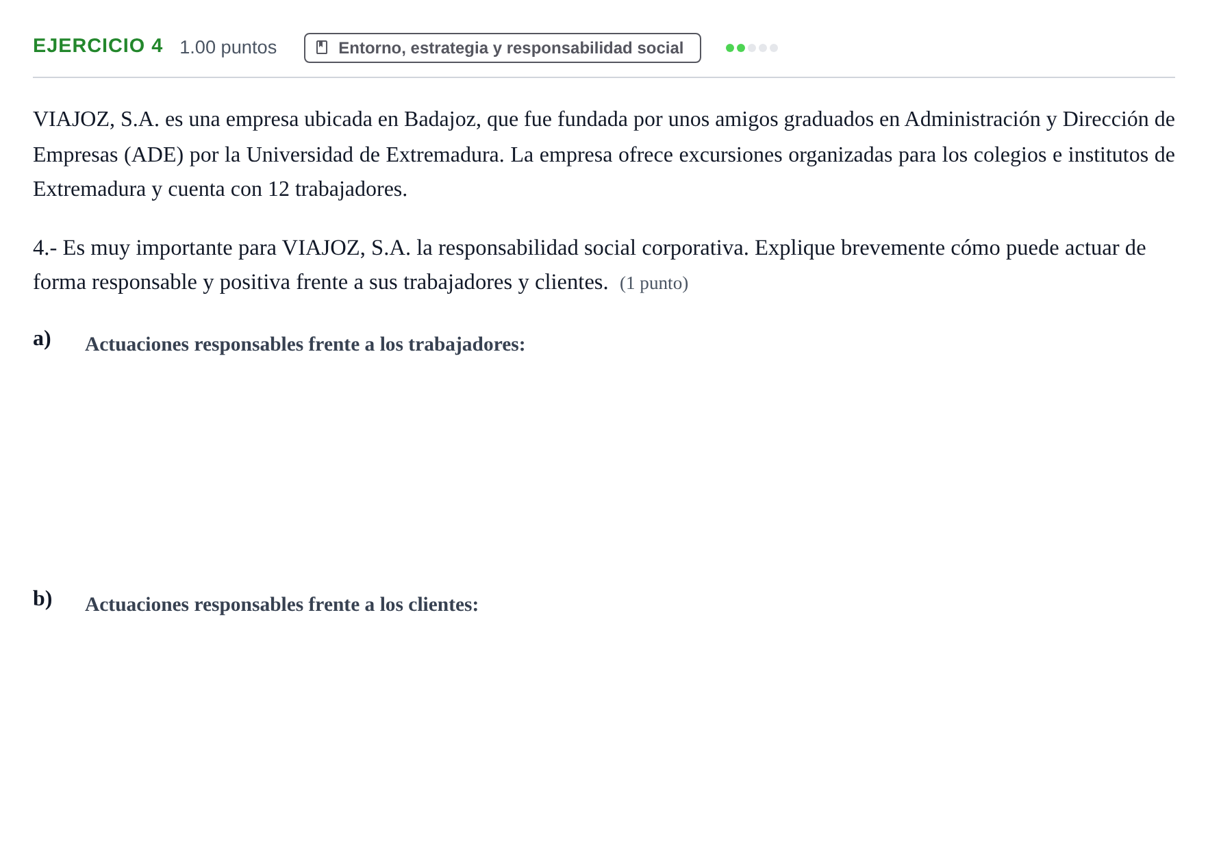 Enunciado: Problema 4 · Empresa y Diseño de Modelos de Negocio PAU Extremadura Ordinaria 2024
