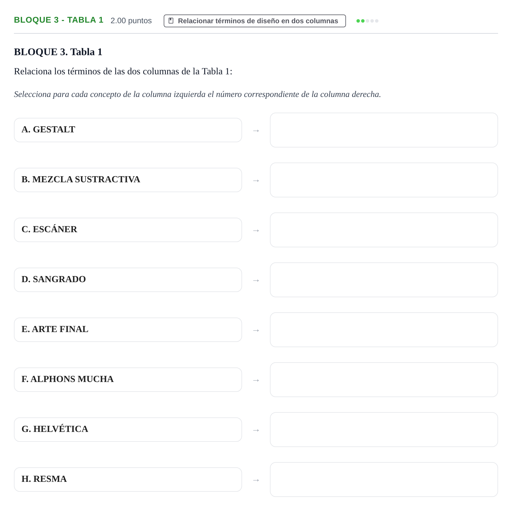 Enunciado: Bloque 3 - Tabla 1 · Diseño PAU Extremadura Ordinaria 2024