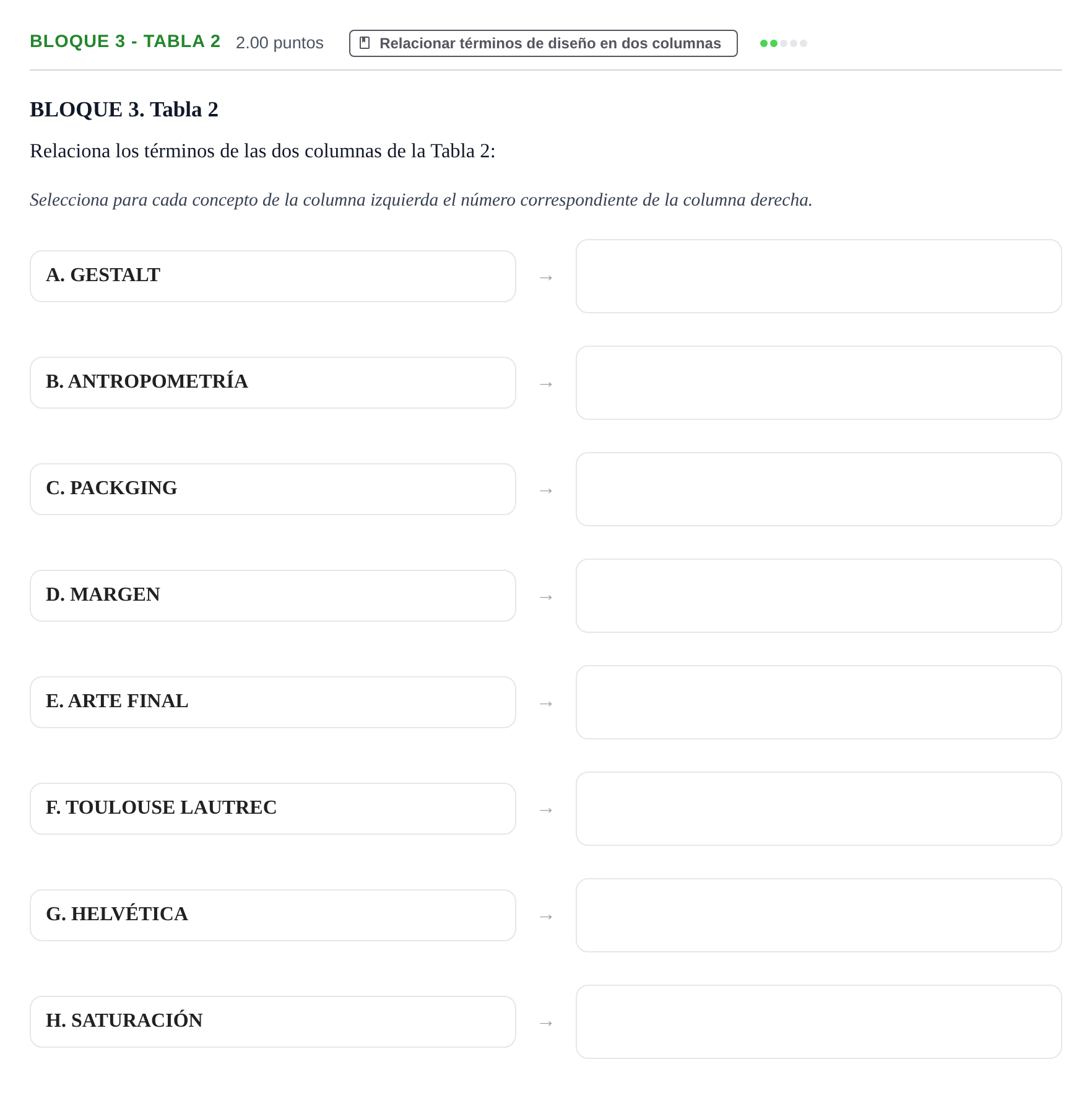 Enunciado: Bloque 3 - Tabla 2 · Diseño PAU Extremadura Ordinaria 2024
