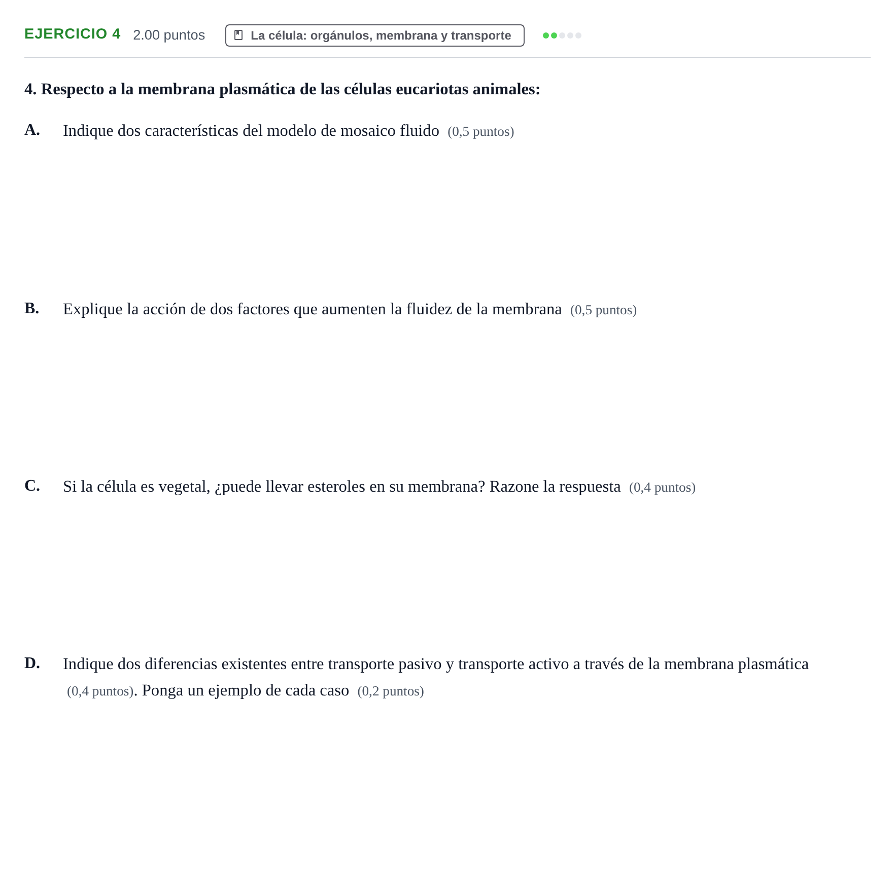 Enunciado: Problema 4 · Biología PAU Extremadura Ordinaria 2024