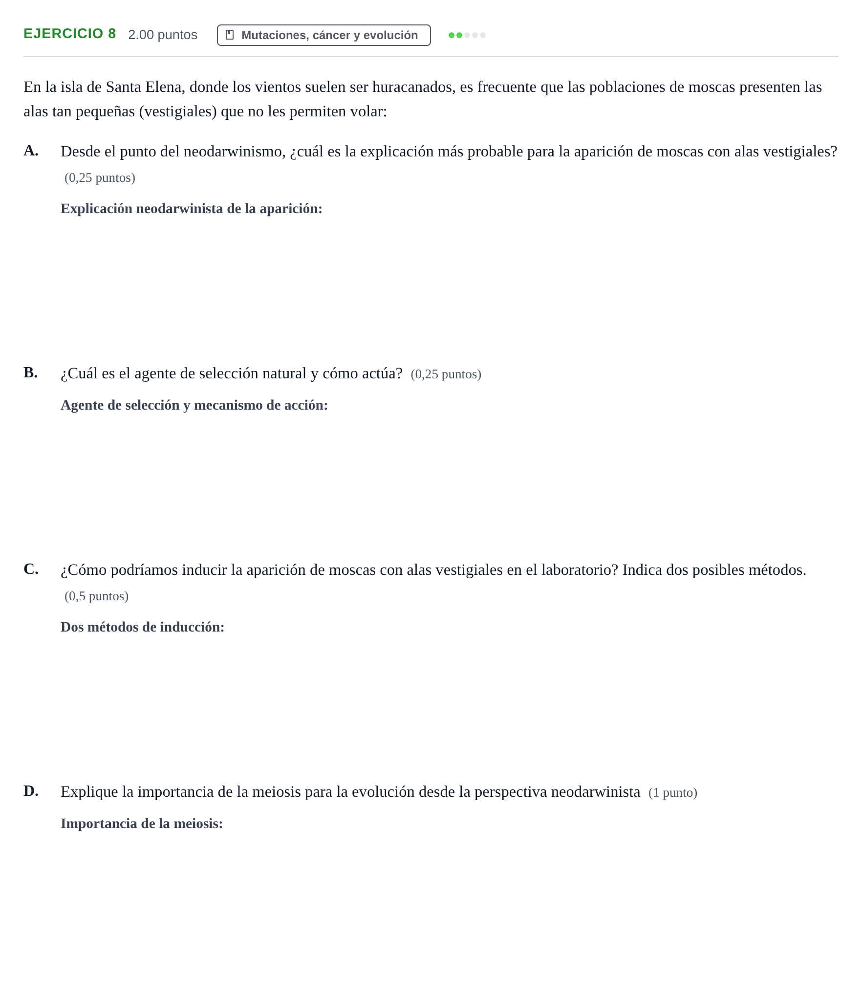 Enunciado: Problema 8 · Biología PAU Extremadura Ordinaria 2024