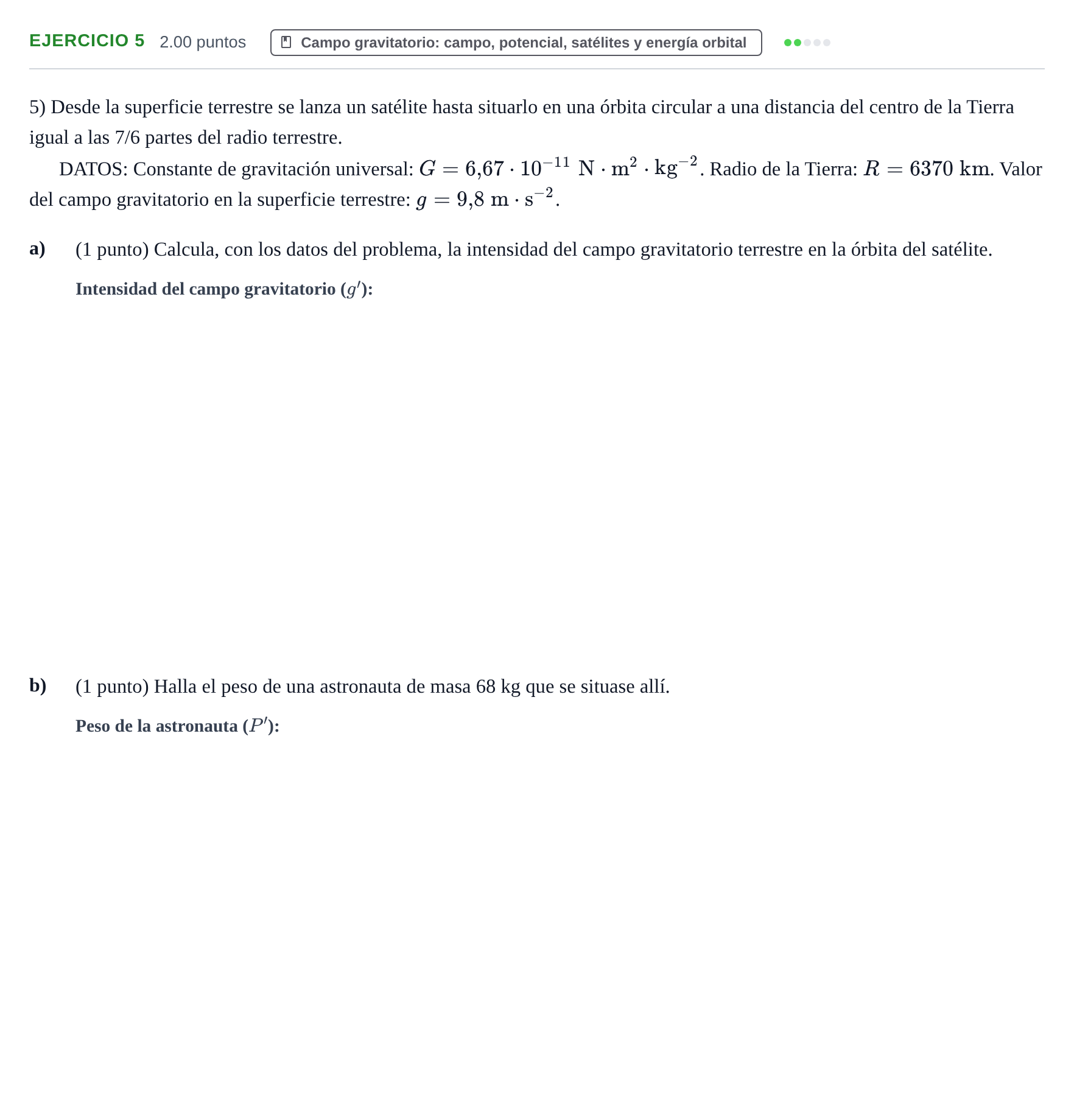 Enunciado: Problema 5 · Física PAU Extremadura Ordinaria 2024