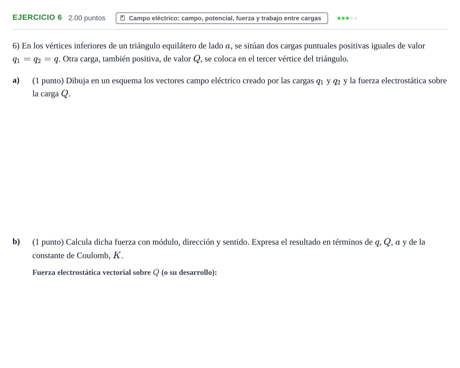 Enunciado: Problema 6 · Física PAU Extremadura Ordinaria 2024