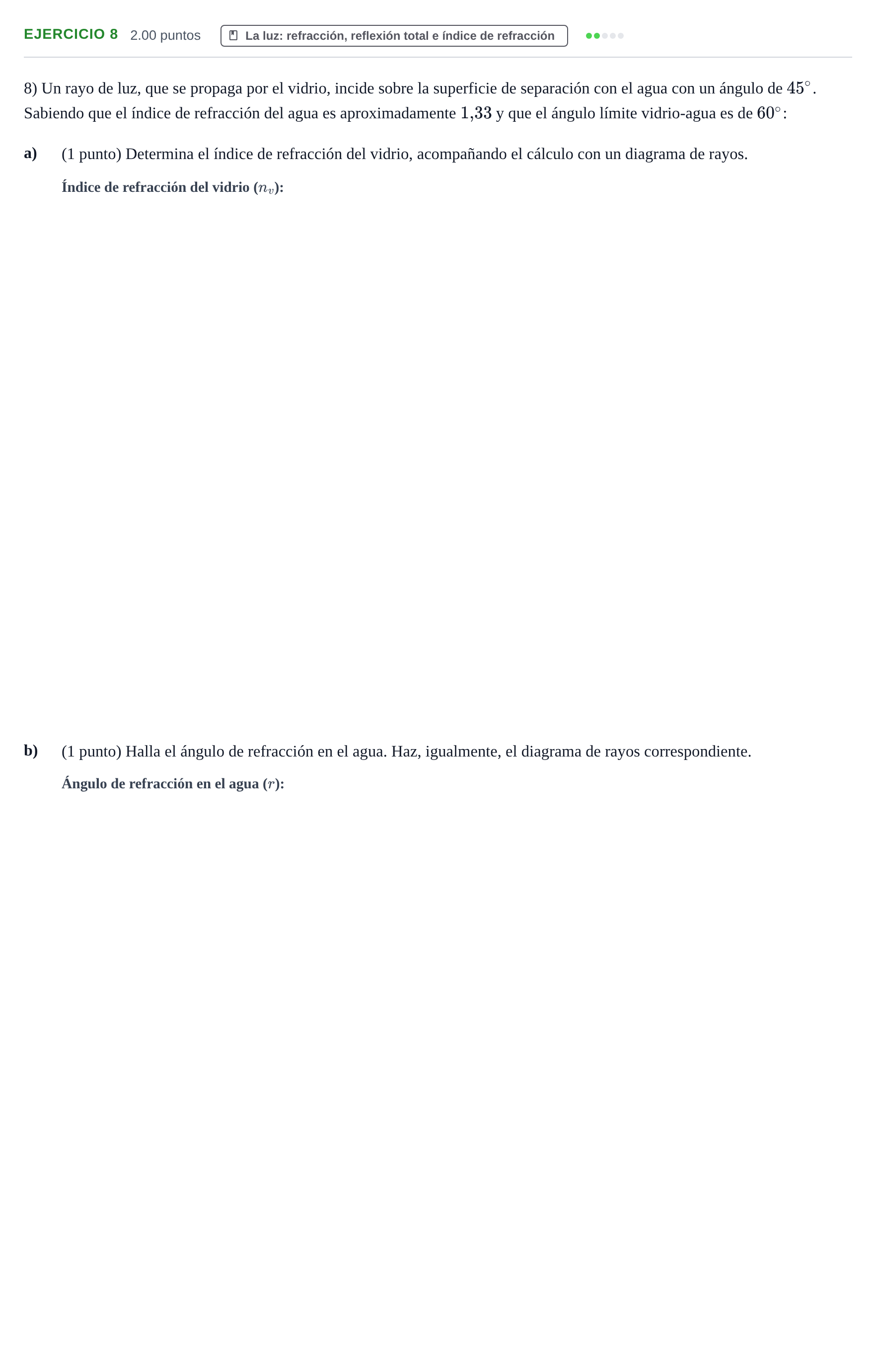 Enunciado: Problema 8 · Física PAU Extremadura Ordinaria 2024