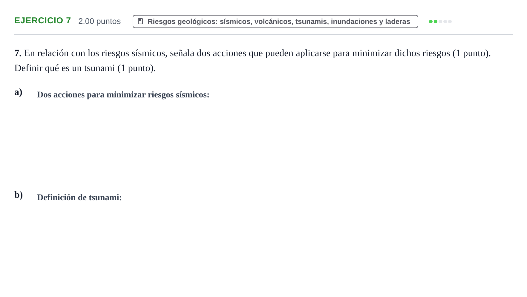 Enunciado: Problema 7 · Geología y Ciencias Ambientales PAU Extremadura Ordinaria 2024