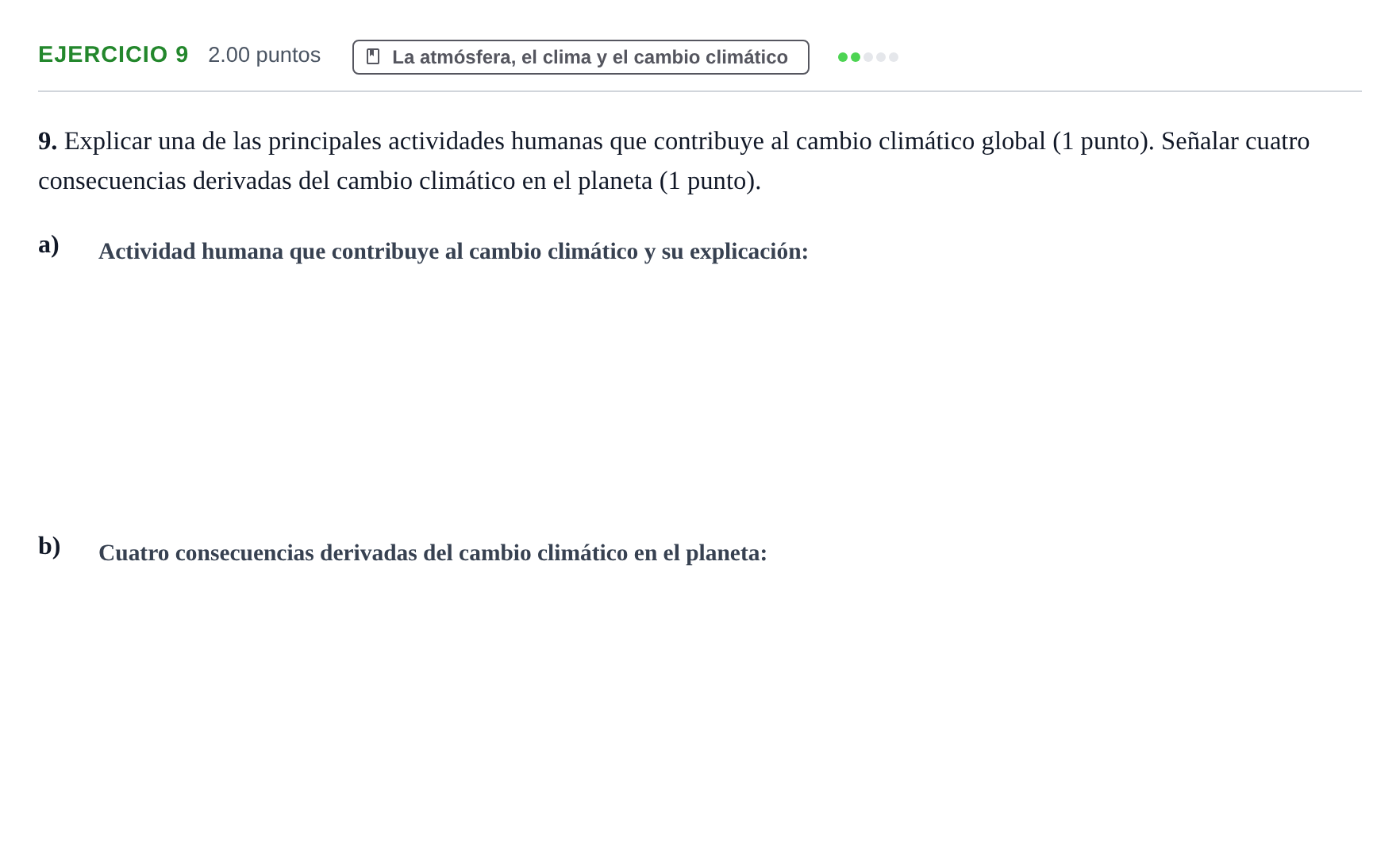 Enunciado: Problema 9 · Geología y Ciencias Ambientales PAU Extremadura Ordinaria 2024