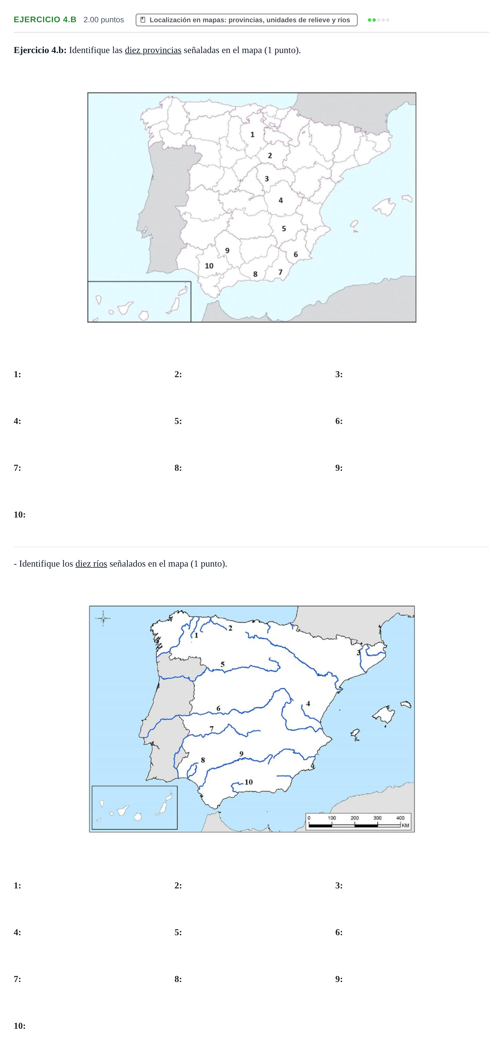 Enunciado: Ejercicio 4.b · Geografía PAU Extremadura Ordinaria 2024