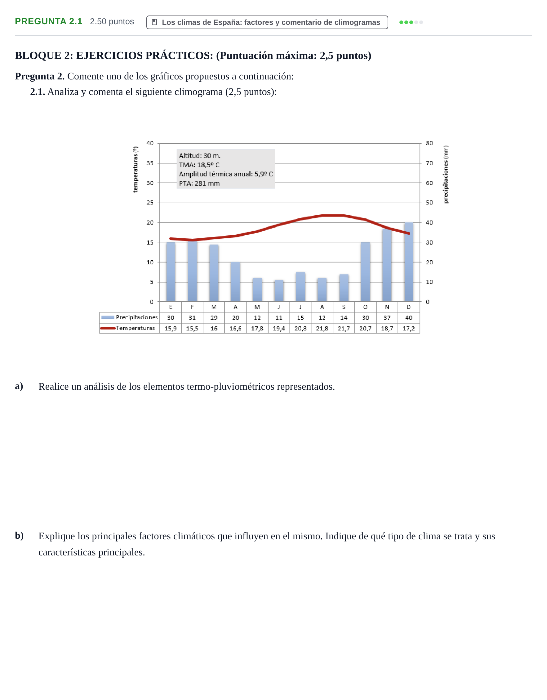 Enunciado: Pregunta 2.1 · Geografía PAU Extremadura Ordinaria 2024