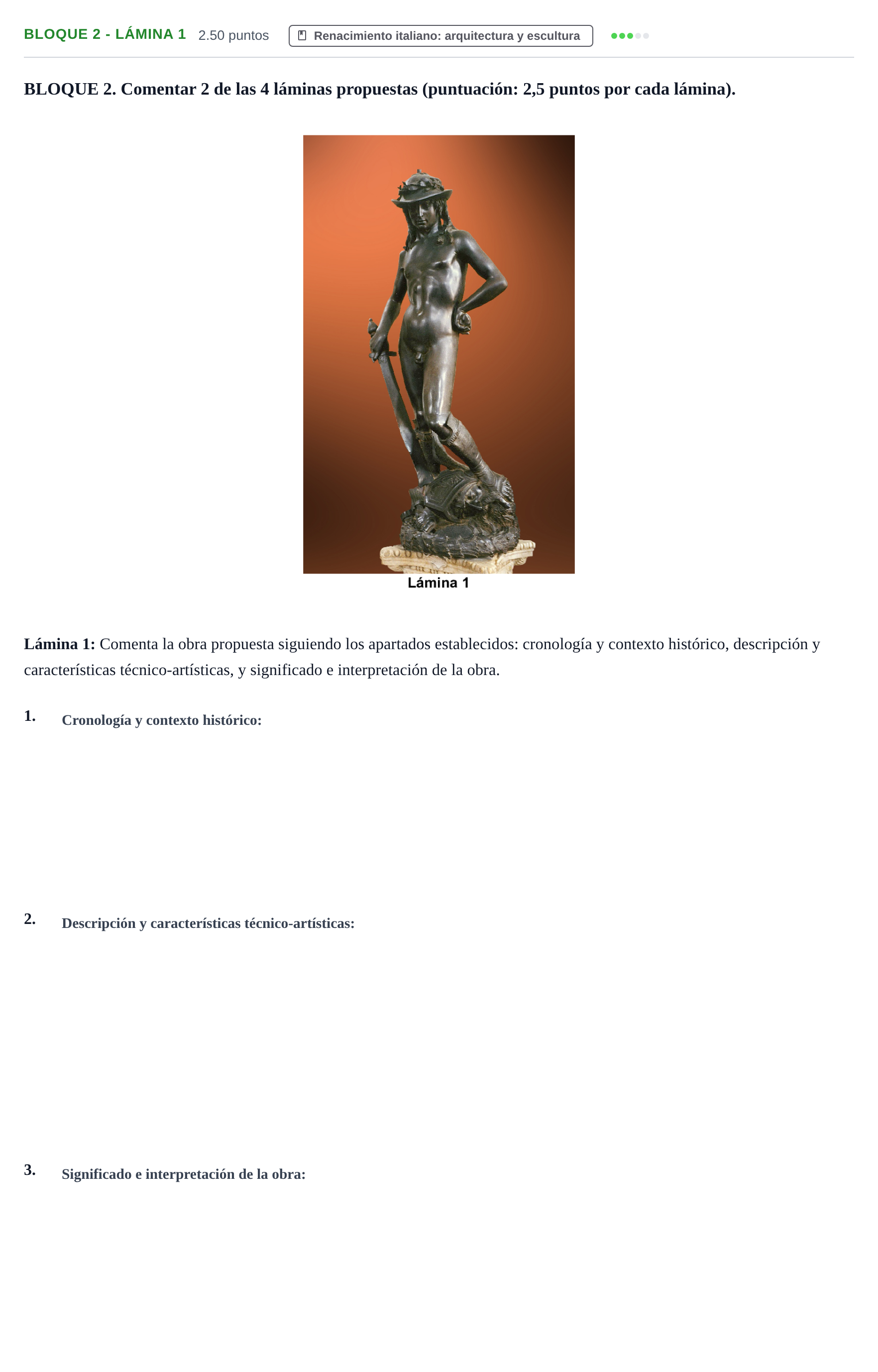 Enunciado: Bloque 2 - Lámina 1 · Historia del Arte PAU Extremadura Ordinaria 2024