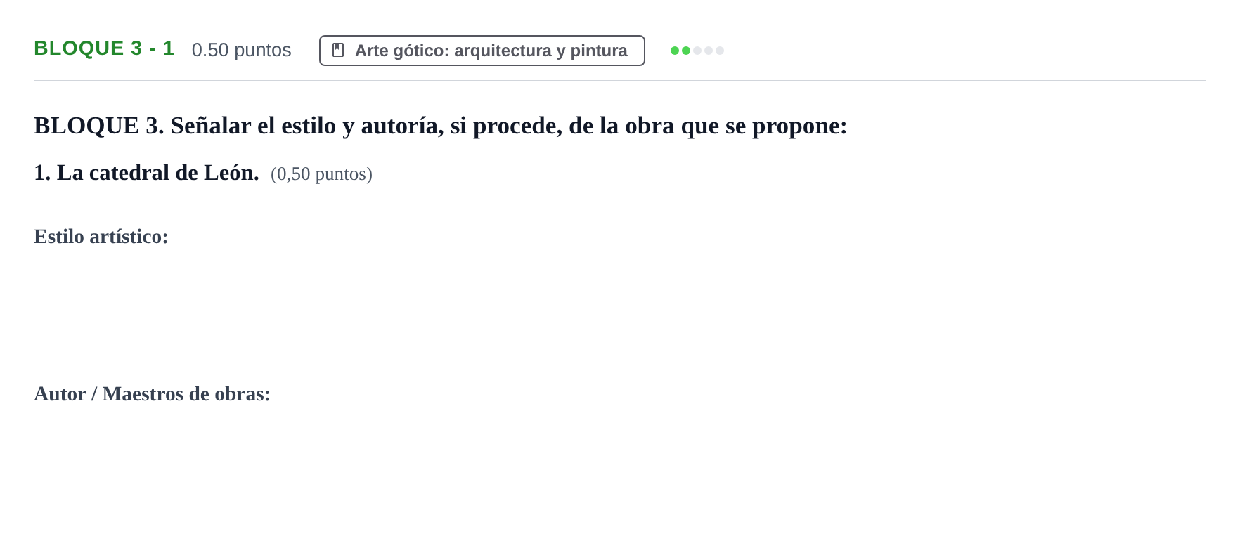 Enunciado: Bloque 3 - 1 · Historia del Arte PAU Extremadura Ordinaria 2024