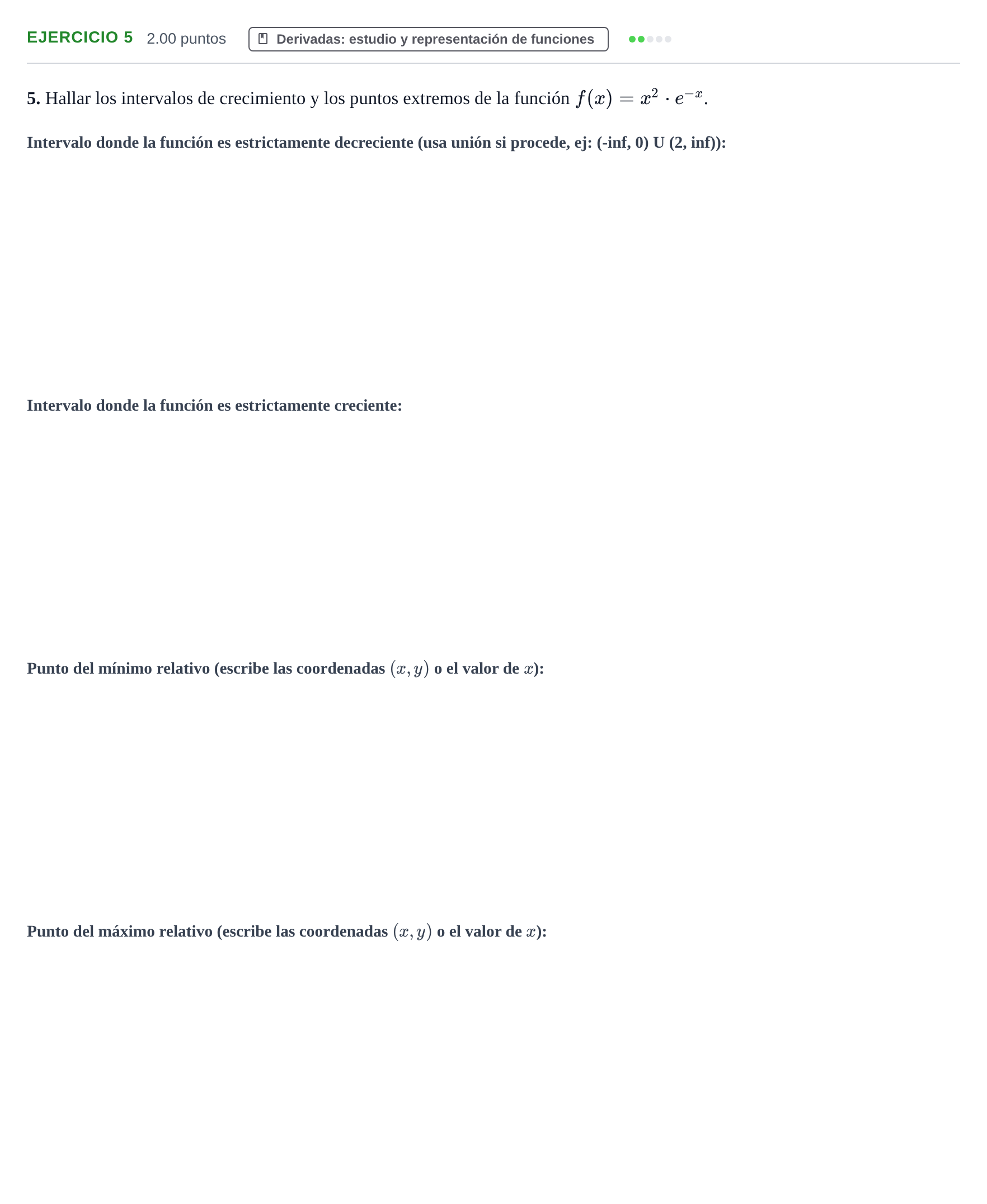 Enunciado: Problema 5 · Matemáticas II PAU Extremadura Ordinaria 2024