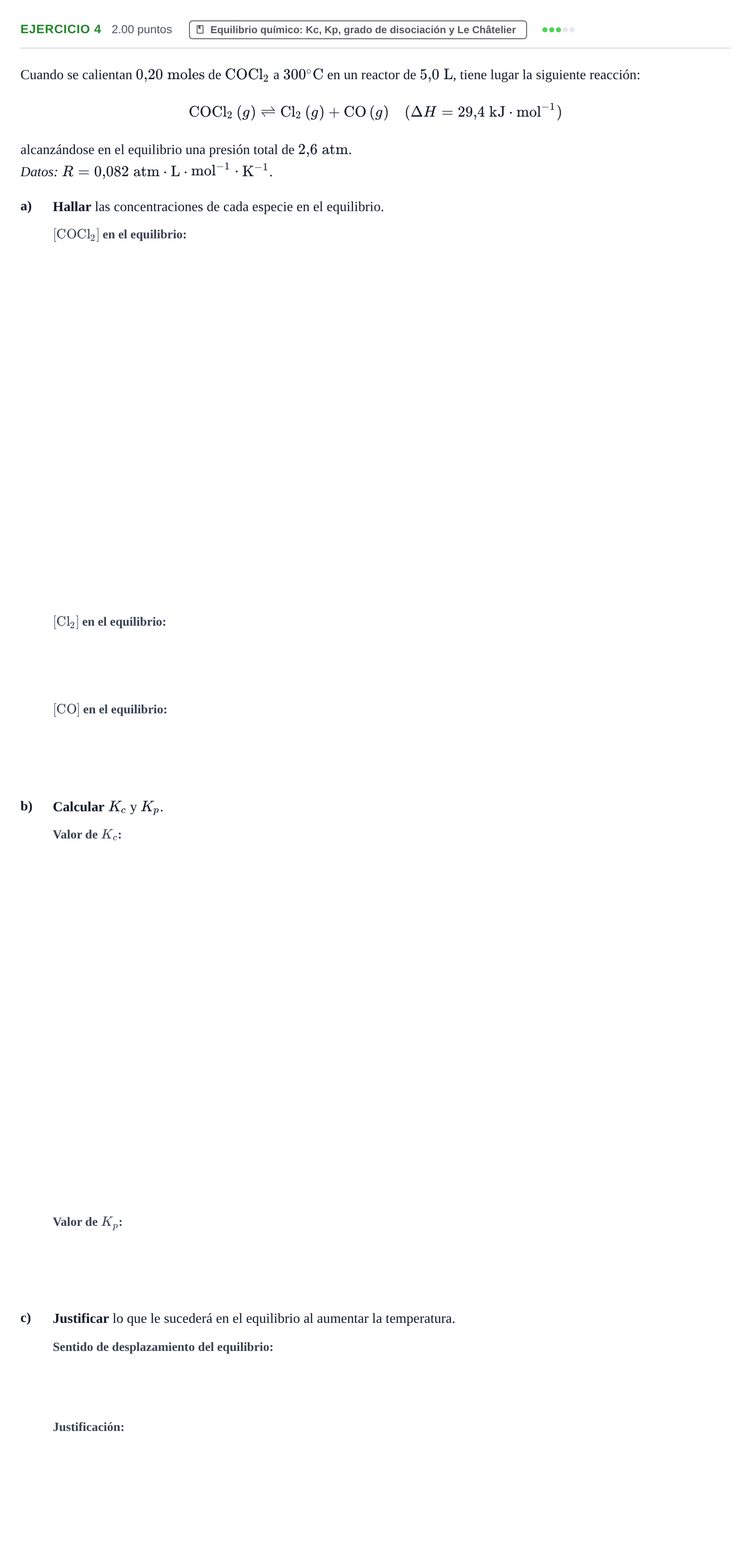 Enunciado: Problema 4 · Química PAU Extremadura Ordinaria 2024