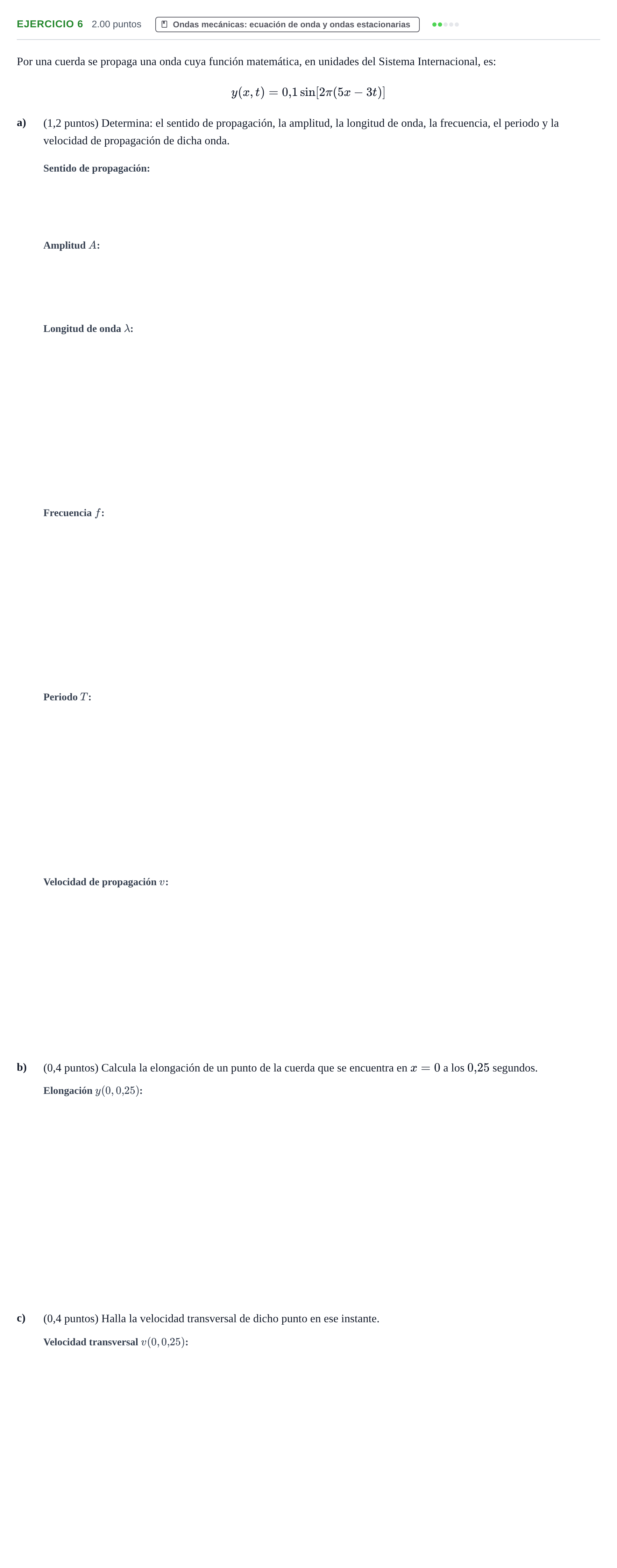 Enunciado: Problema 6 · Física PAU Extremadura Extraordinaria 2024