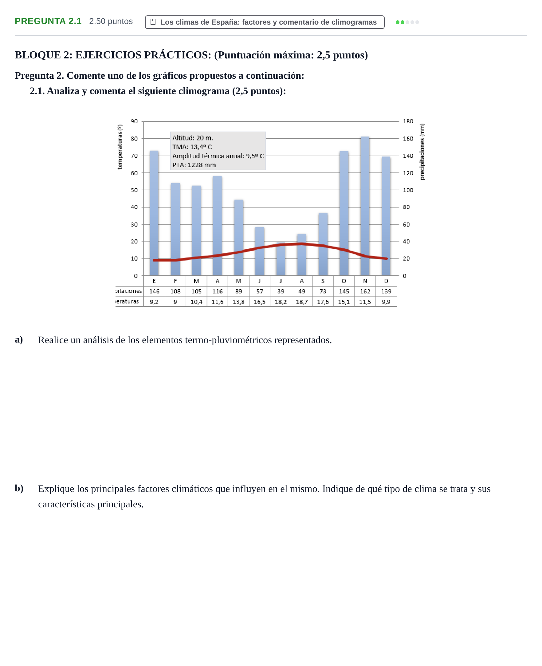 Enunciado: Pregunta 2.1 · Geografía PAU Extremadura Extraordinaria 2024