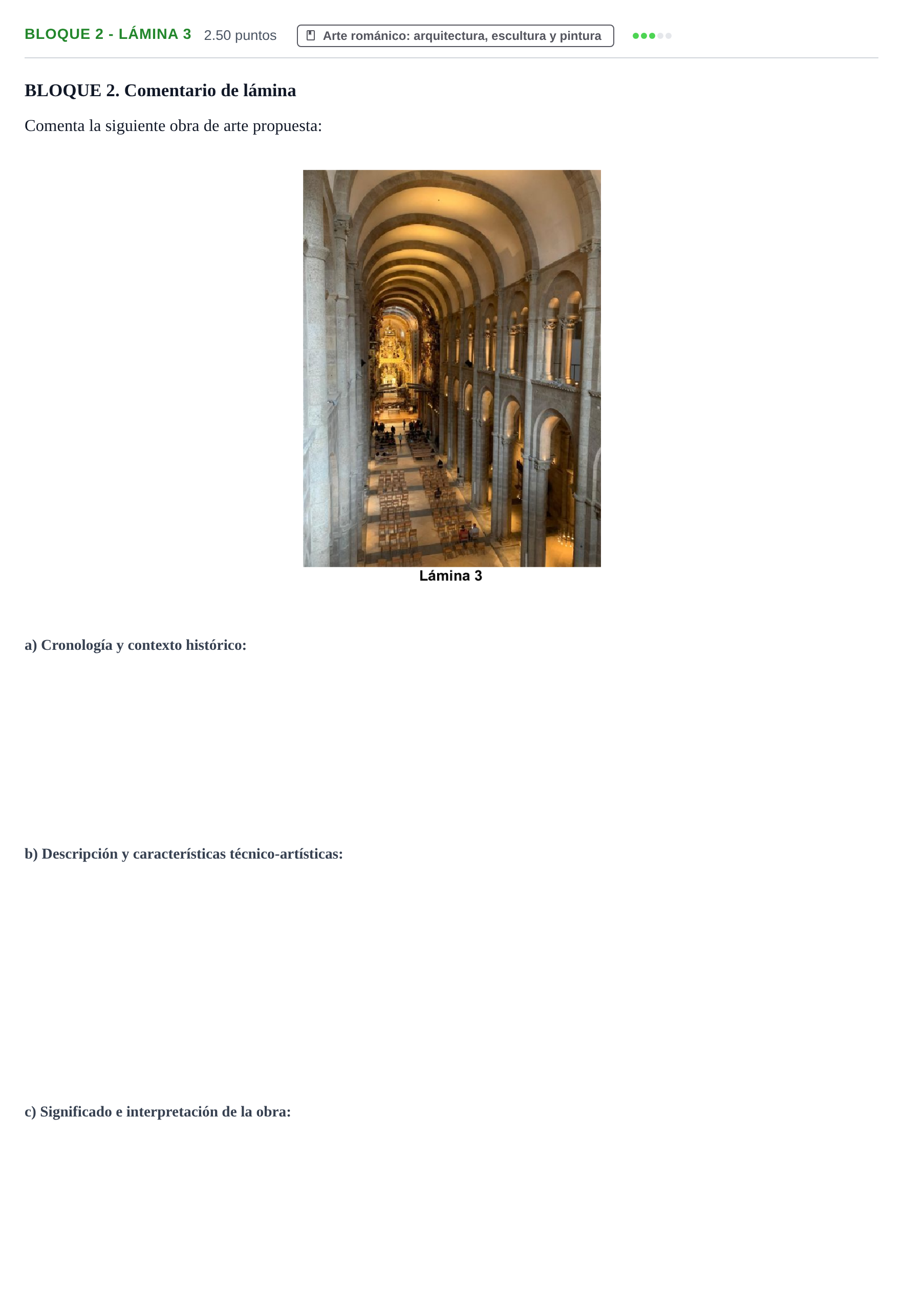 Enunciado: Bloque 2 - Lámina 3 · Historia del Arte PAU Extremadura Extraordinaria 2024