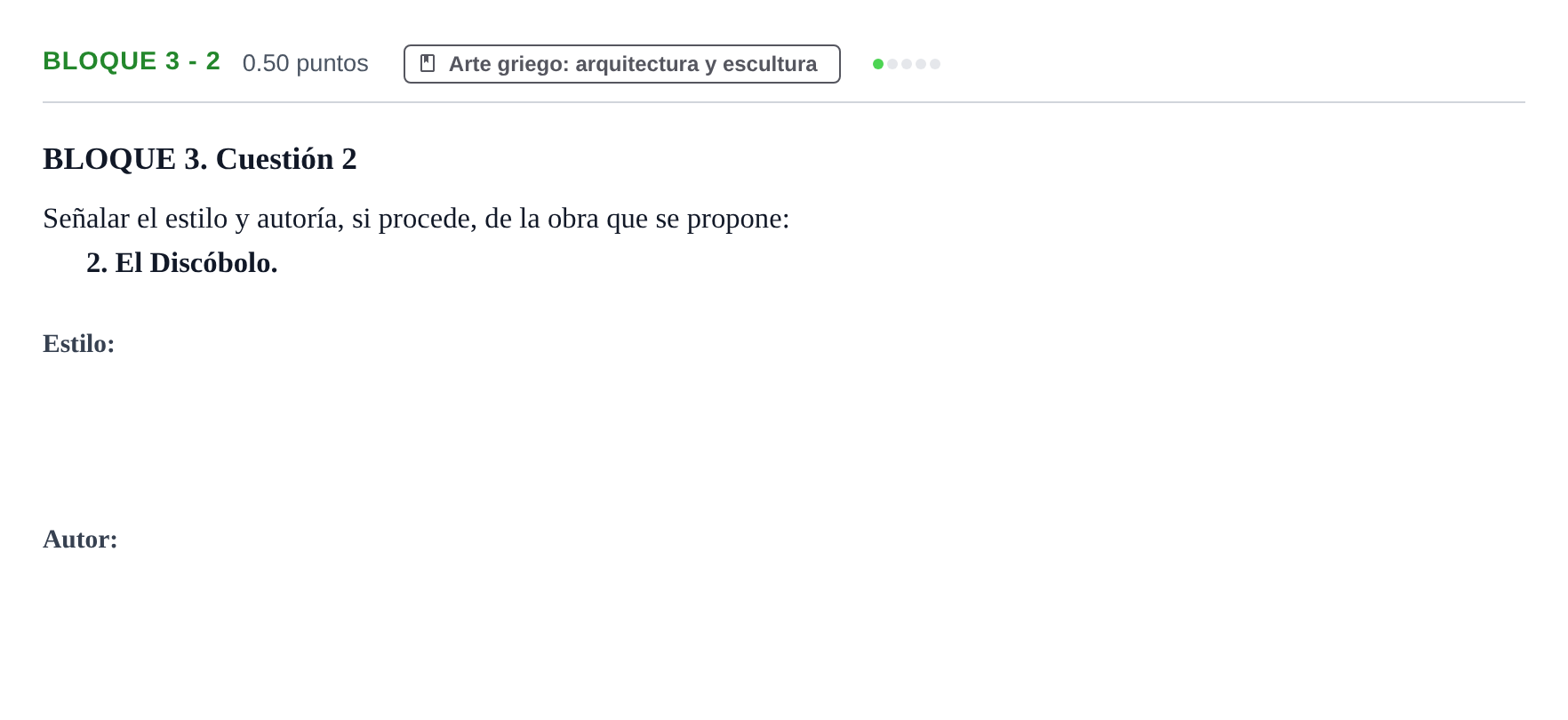 Enunciado: Bloque 3 - 2 · Historia del Arte PAU Extremadura Extraordinaria 2024