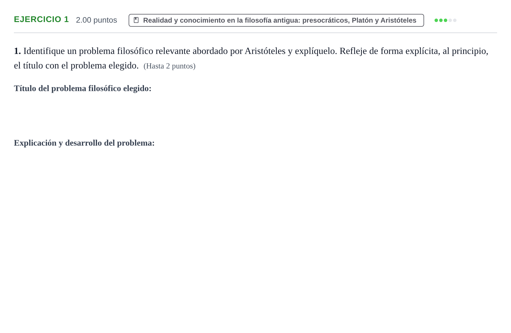 Enunciado: Problema 1 · Historia de la Filosofía PAU Extremadura Extraordinaria 2024