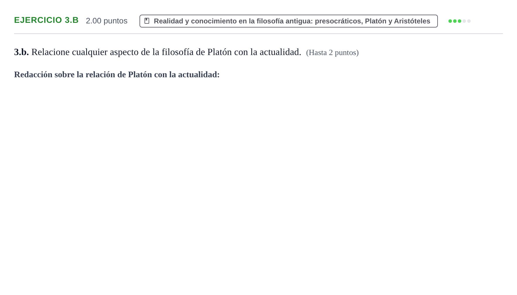 Enunciado: Ejercicio 3.b · Historia de la Filosofía PAU Extremadura Extraordinaria 2024