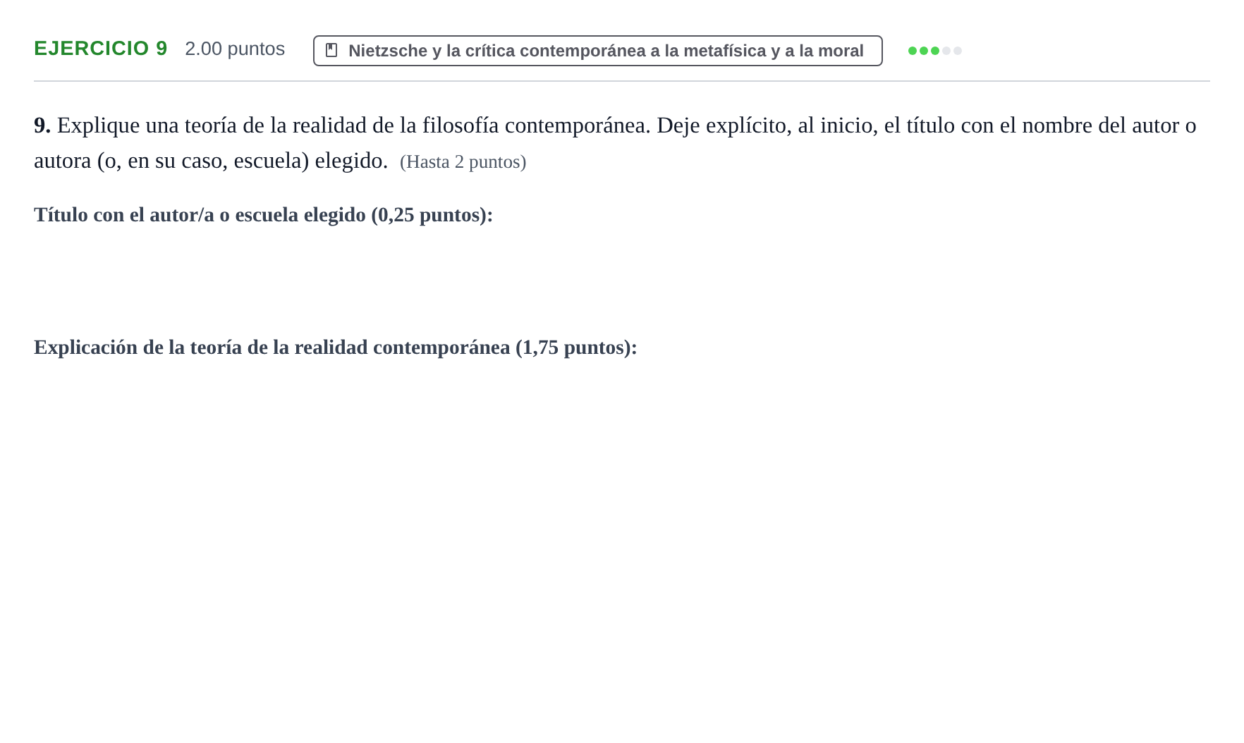 Enunciado: Problema 9 · Historia de la Filosofía PAU Extremadura Extraordinaria 2024