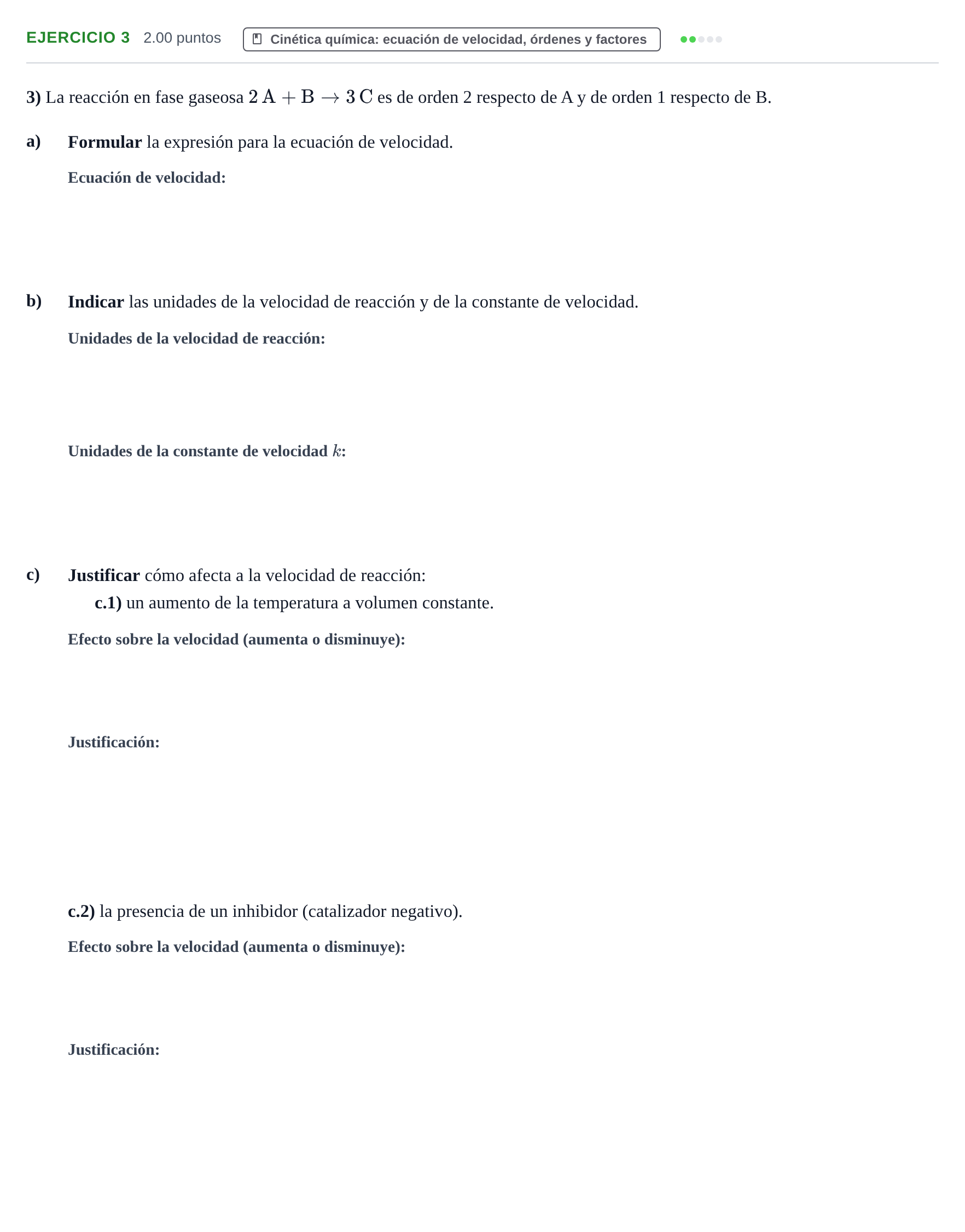 Enunciado: Problema 3 · Química PAU Extremadura Extraordinaria 2024