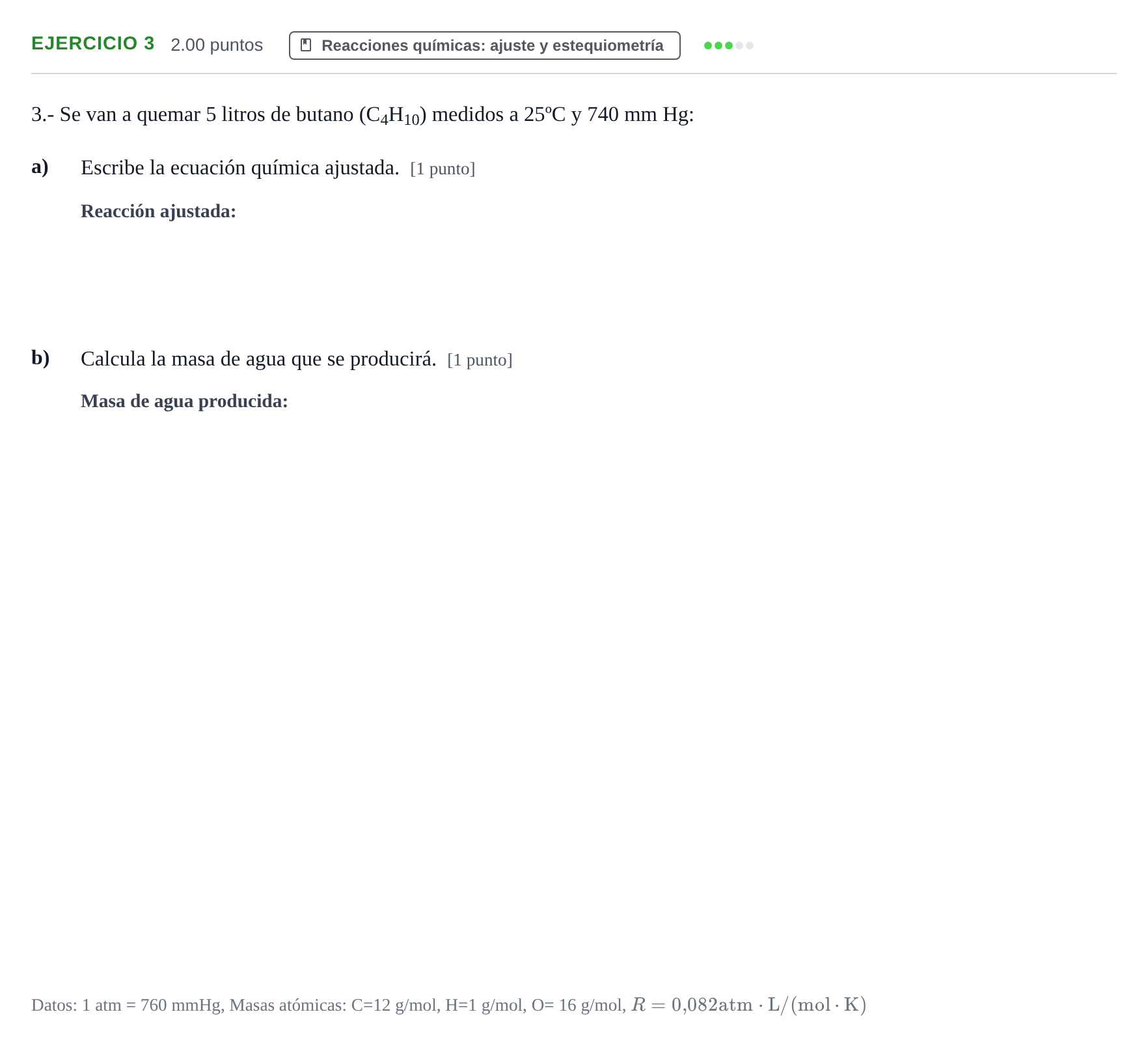 Enunciado: Problema 3 · Ciencias Generales PAU Extremadura Extraordinaria 2024