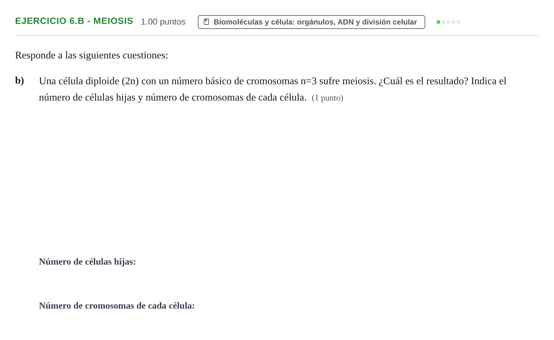 Enunciado: Ejercicio 6.b - Meiosis · Ciencias Generales PAU Extremadura Extraordinaria 2024