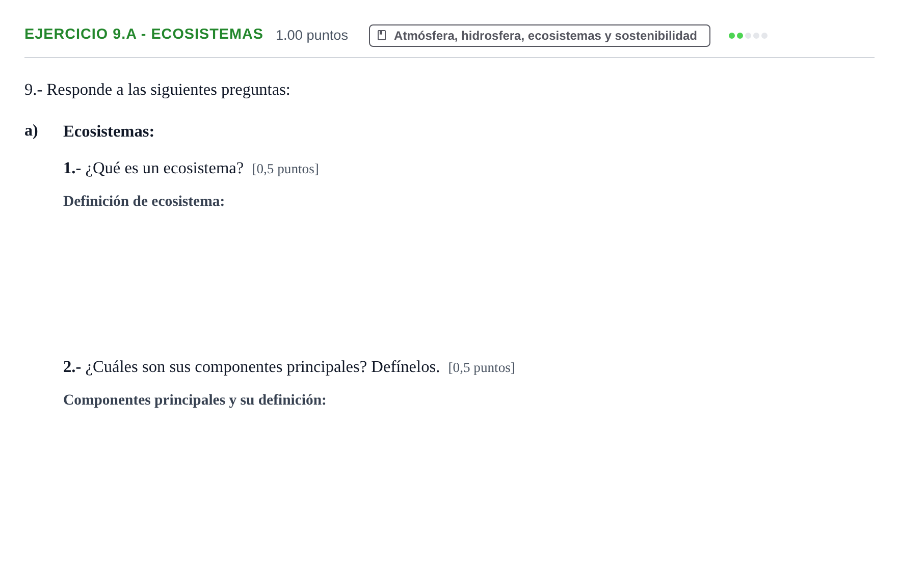 Enunciado: Ejercicio 9.a - Ecosistemas · Ciencias Generales PAU Extremadura Extraordinaria 2024