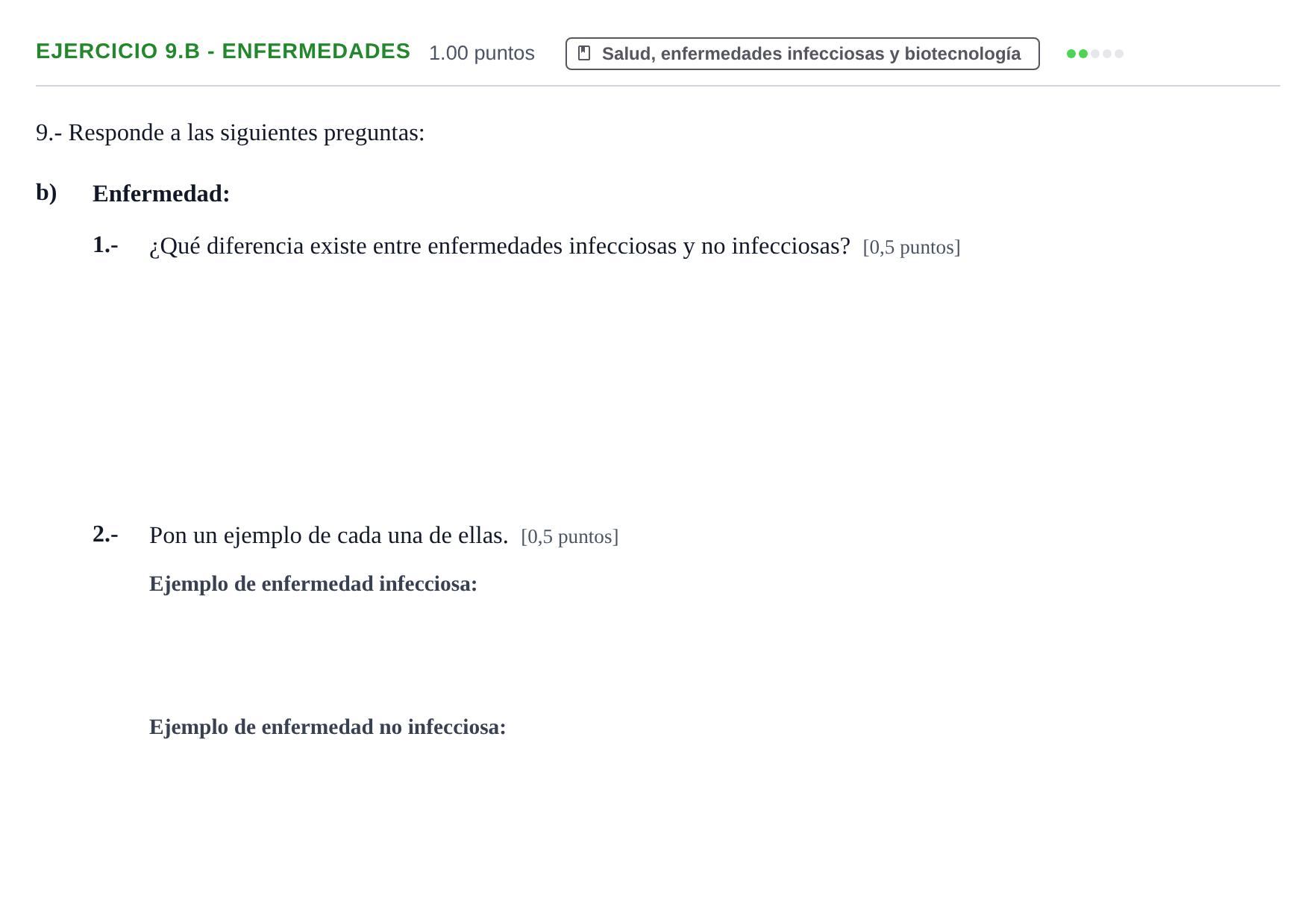 Enunciado: Ejercicio 9.b - Enfermedades · Ciencias Generales PAU Extremadura Extraordinaria 2024