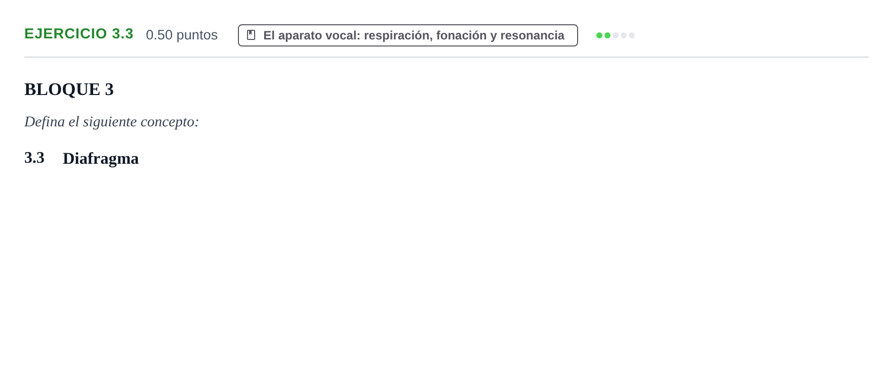 Enunciado: Ejercicio 3.3 · Coro y Técnica Vocal PAU Extremadura Ordinaria 2024