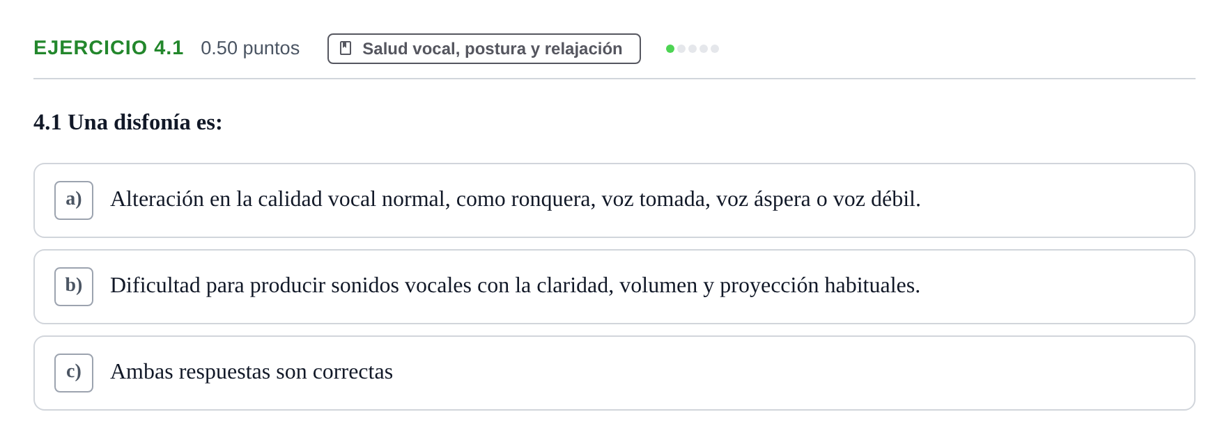 Enunciado: Ejercicio 4.1 · Coro y Técnica Vocal PAU Extremadura Ordinaria 2024