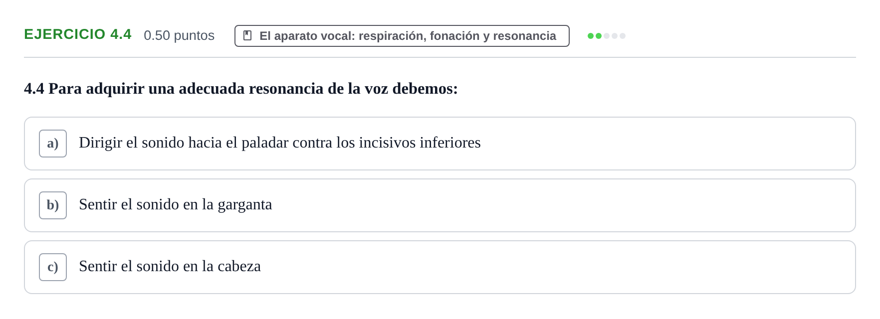 Enunciado: Ejercicio 4.4 · Coro y Técnica Vocal PAU Extremadura Ordinaria 2024