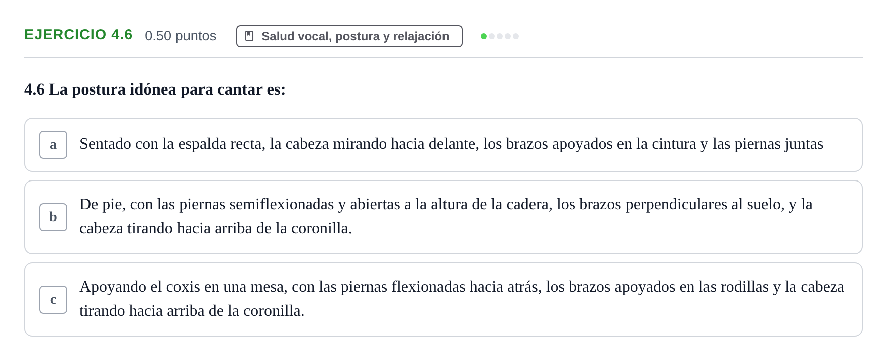 Enunciado: Ejercicio 4.6 · Coro y Técnica Vocal PAU Extremadura Ordinaria 2024